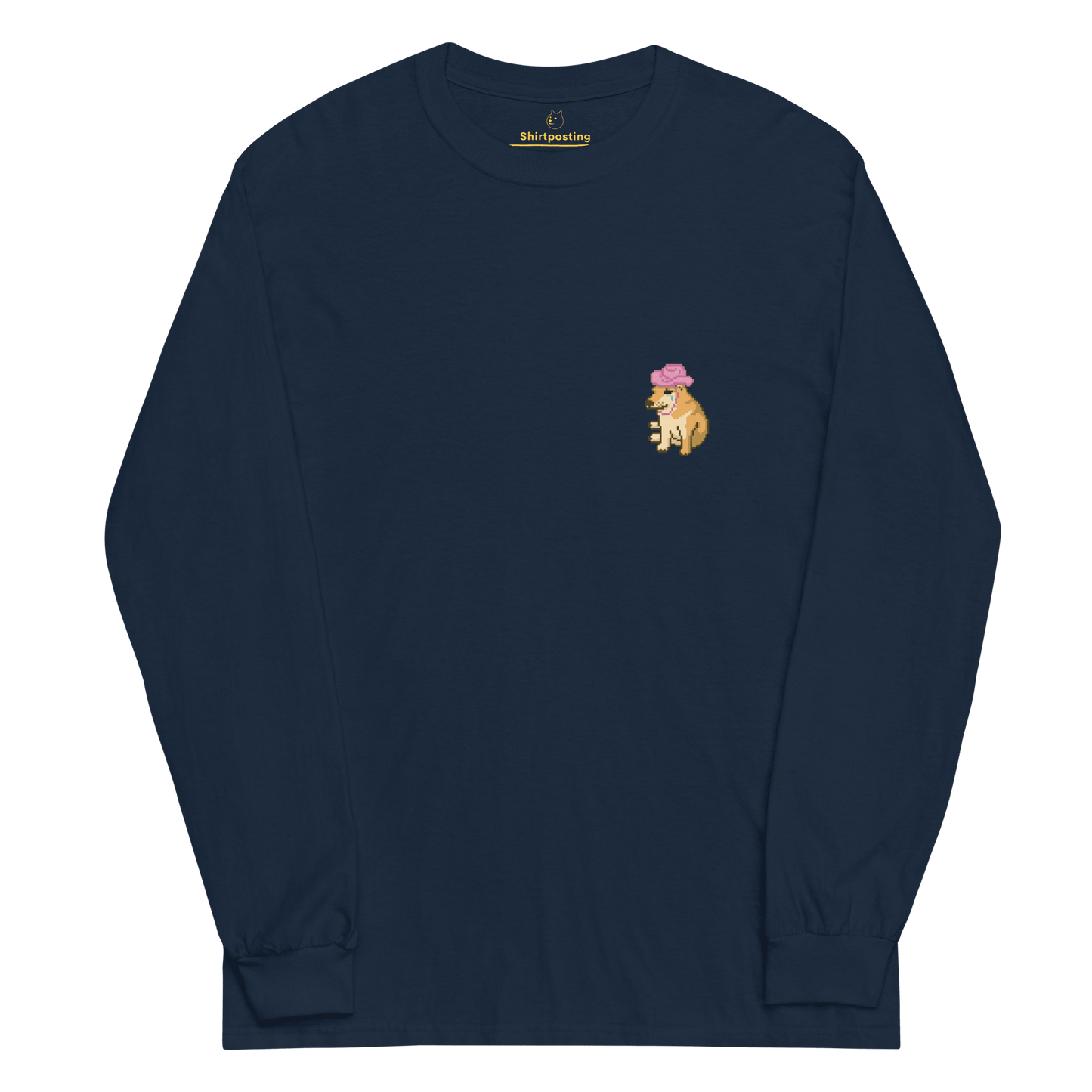Doge Long Sleeve T-Shirt Meme - Navy | Shirtposting