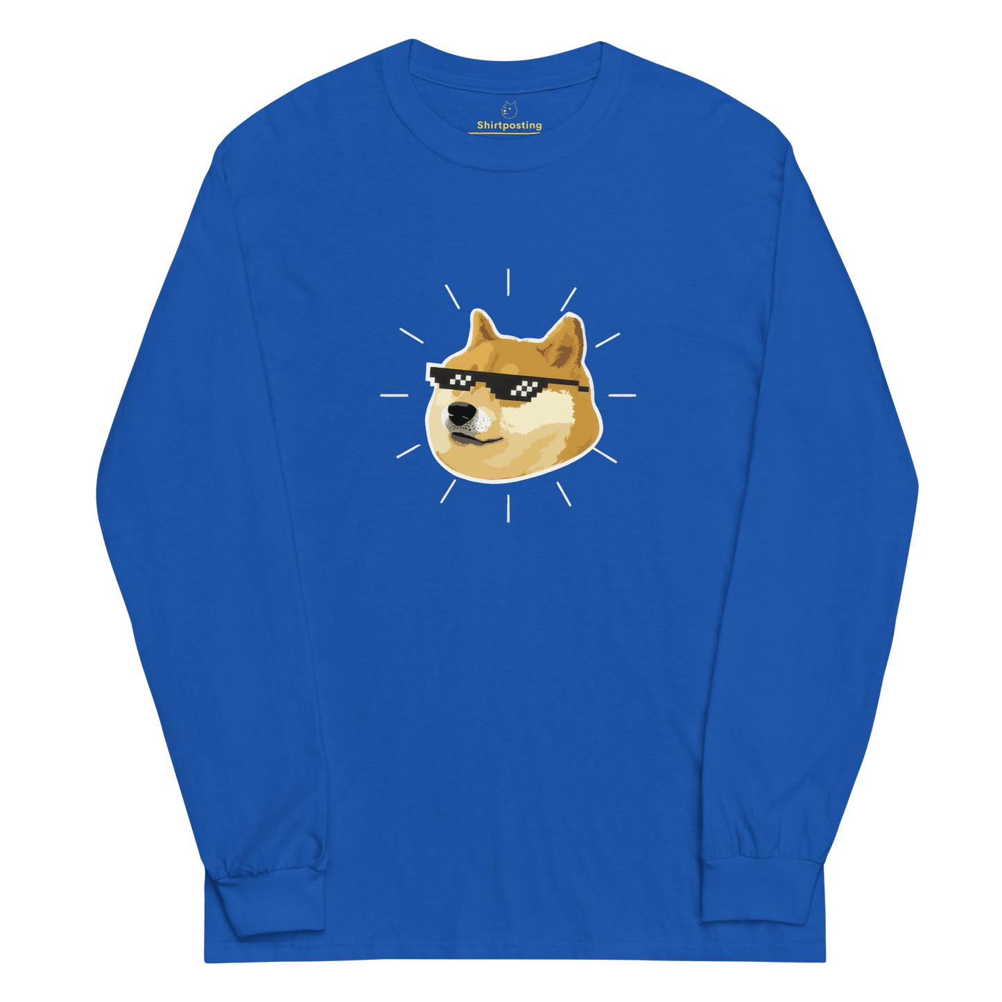 Doge Long Sleeve T-Shirt Meme - Royal | Shirtposting
