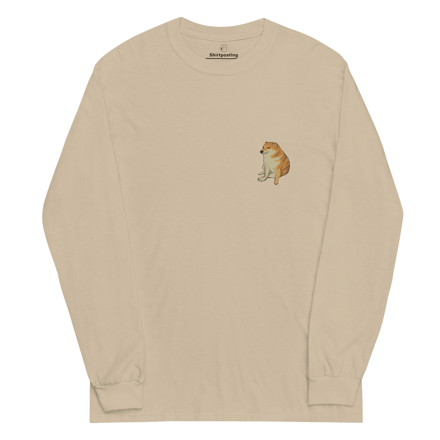 Doge Long Sleeve T-Shirt Meme - Sand | Shirtposting