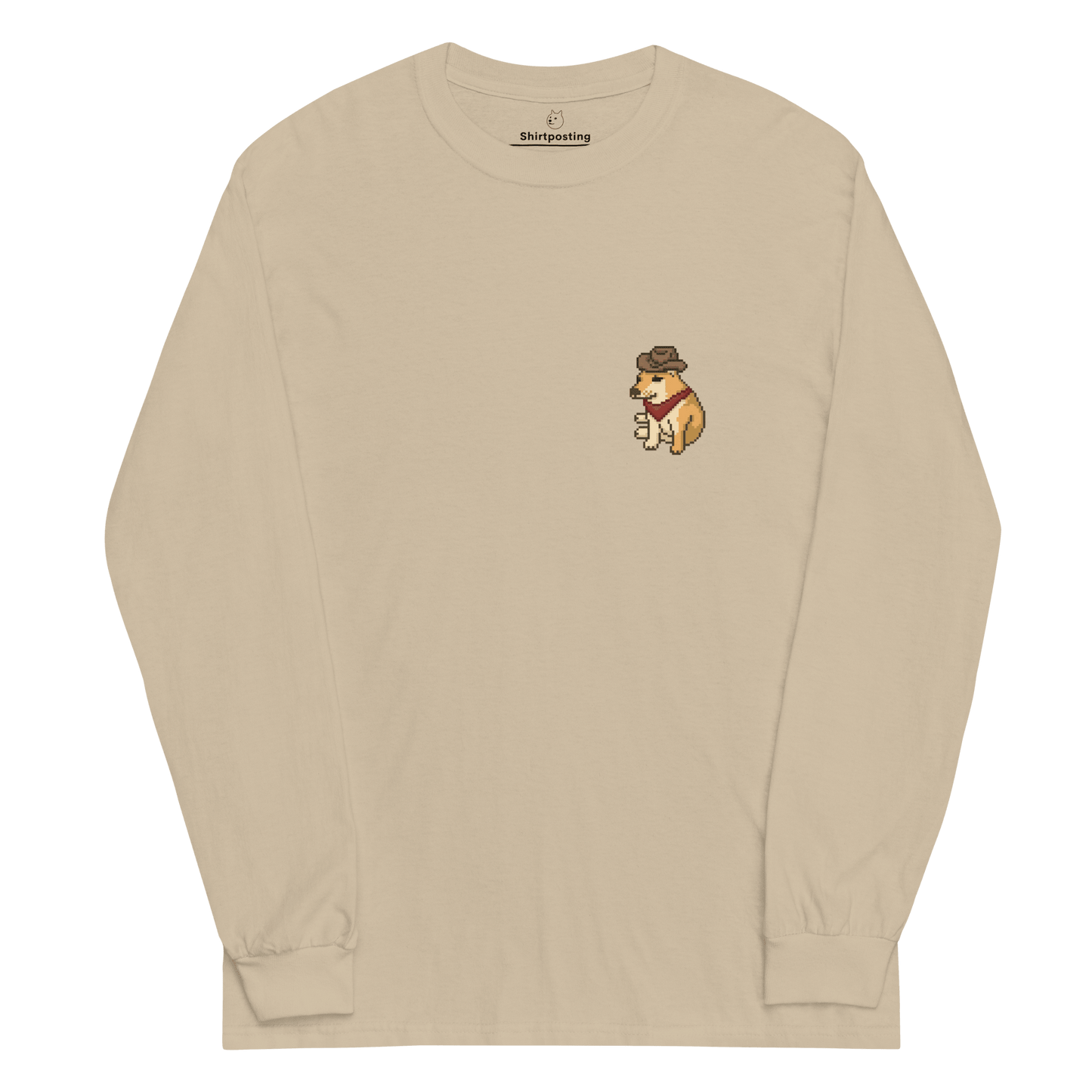 Doge Long Sleeve T-Shirt Meme - Sand | Shirtposting