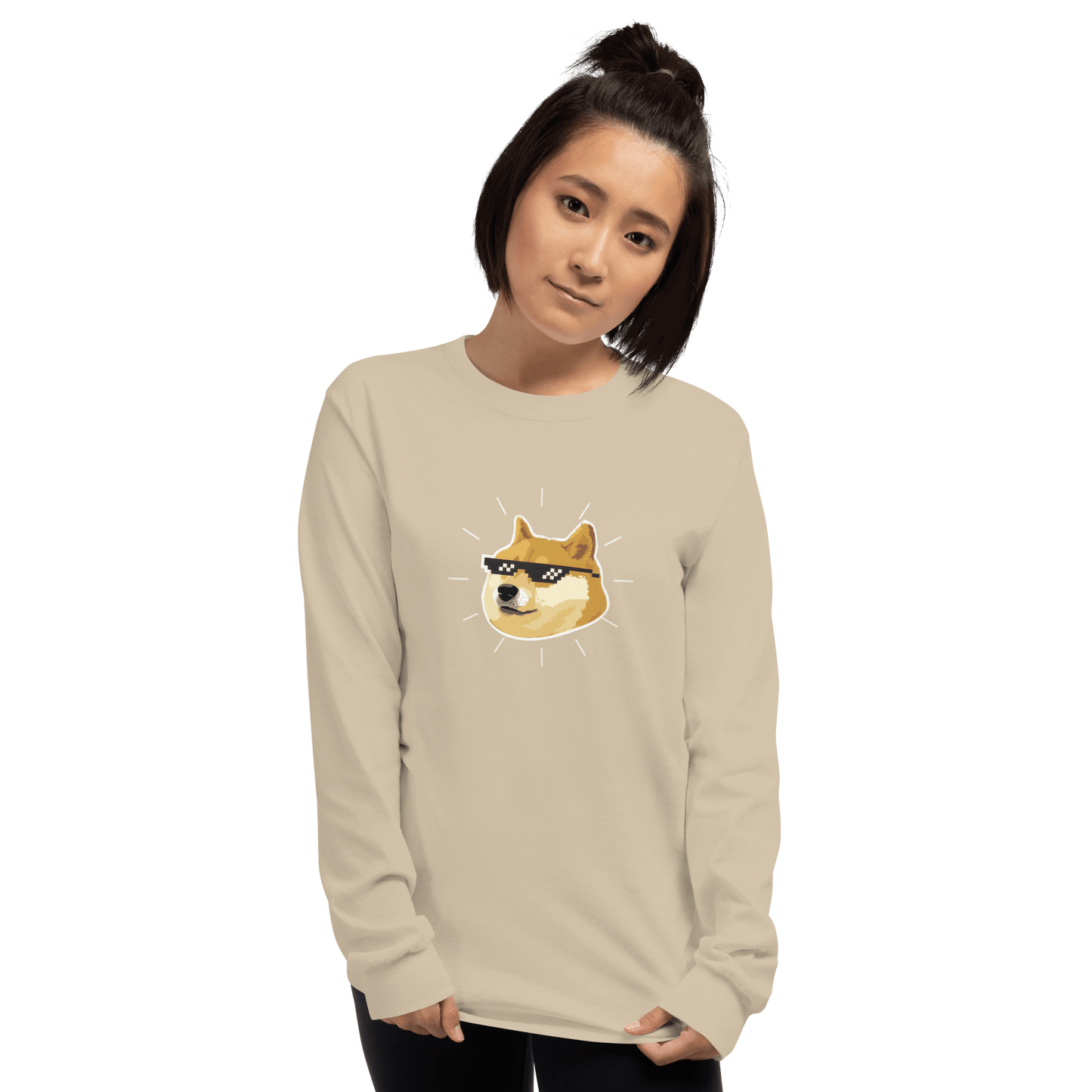 Doge Long Sleeve T-Shirt Meme - Sand | Shirtposting