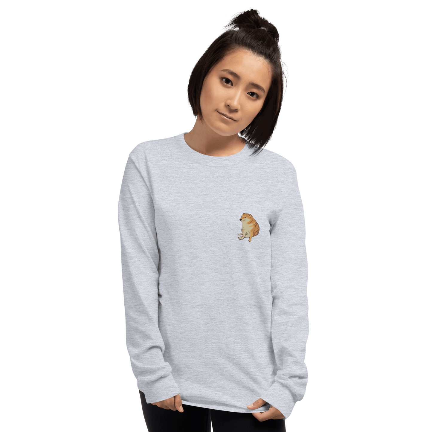 Doge Long Sleeve T-Shirt Meme - Sport Grey | Shirtposting