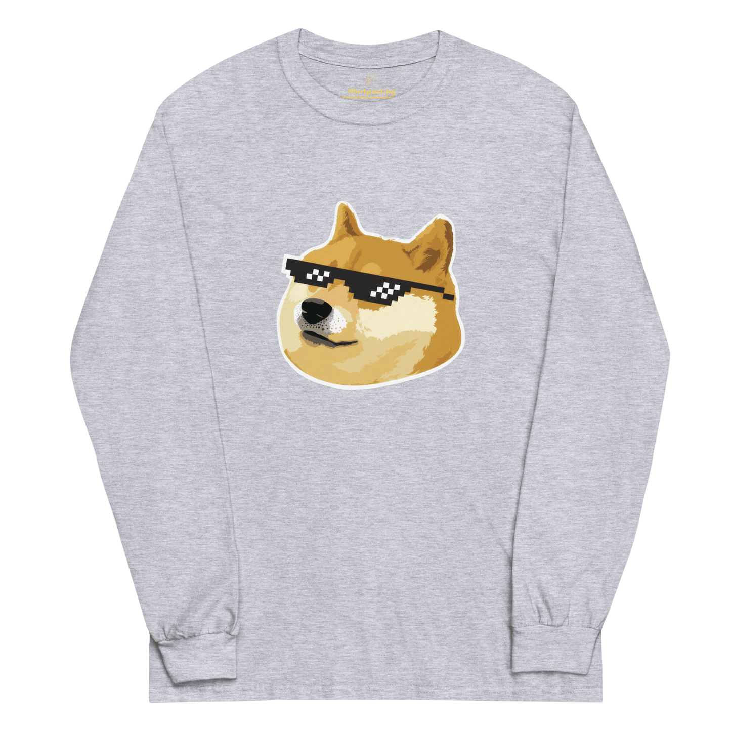 Doge Long Sleeve T-Shirt Meme - Sport Grey | Shirtposting