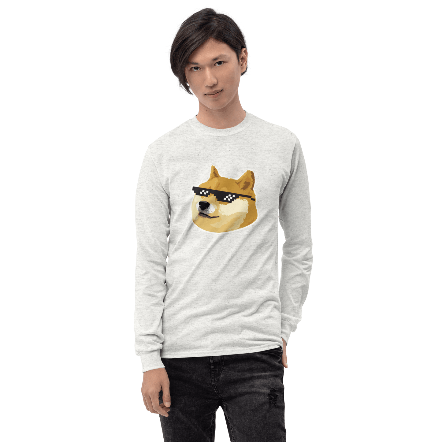 Doge Long Sleeve T-Shirt Meme - Sport Grey | Shirtposting