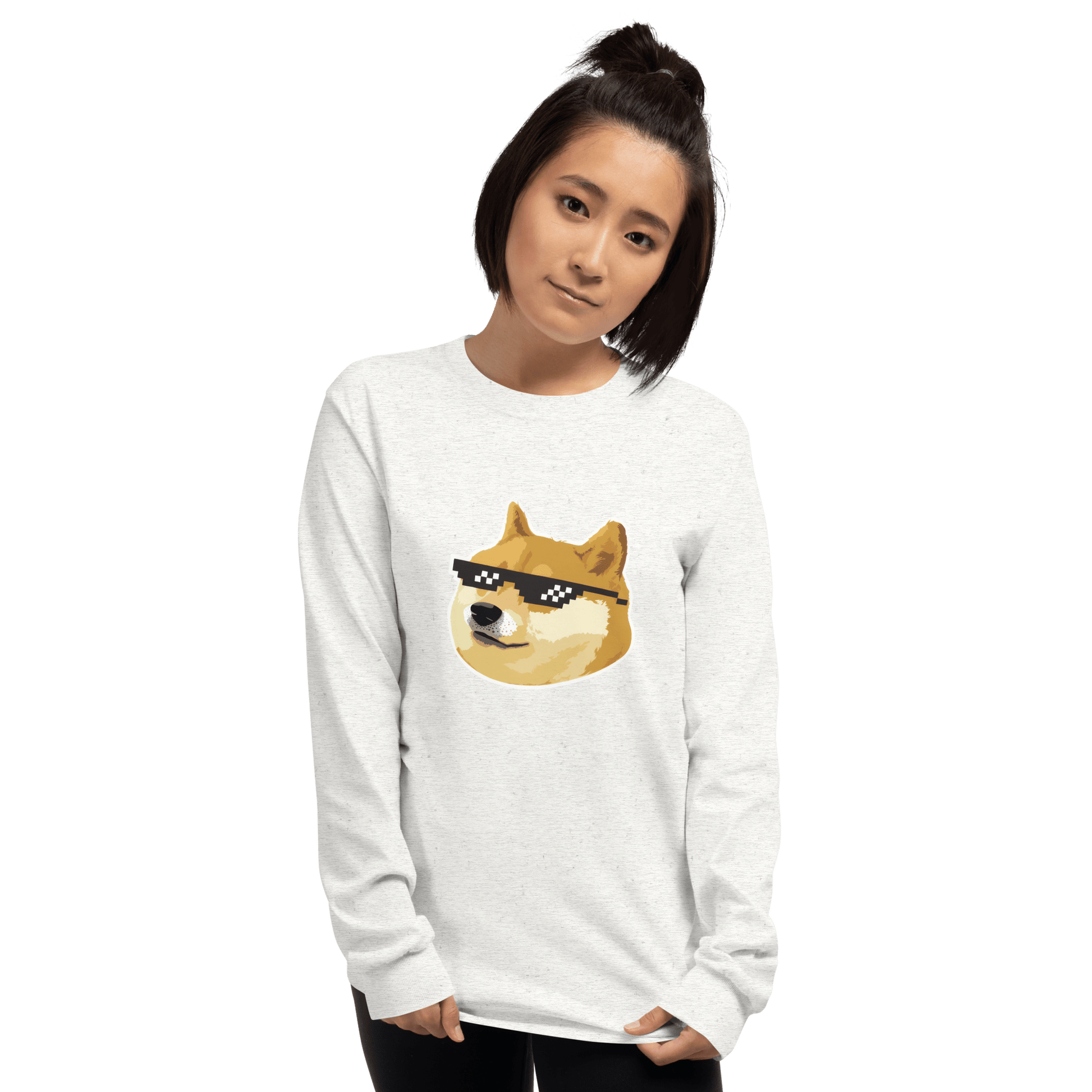 Doge Long Sleeve T-Shirt Meme - Sport Grey | Shirtposting