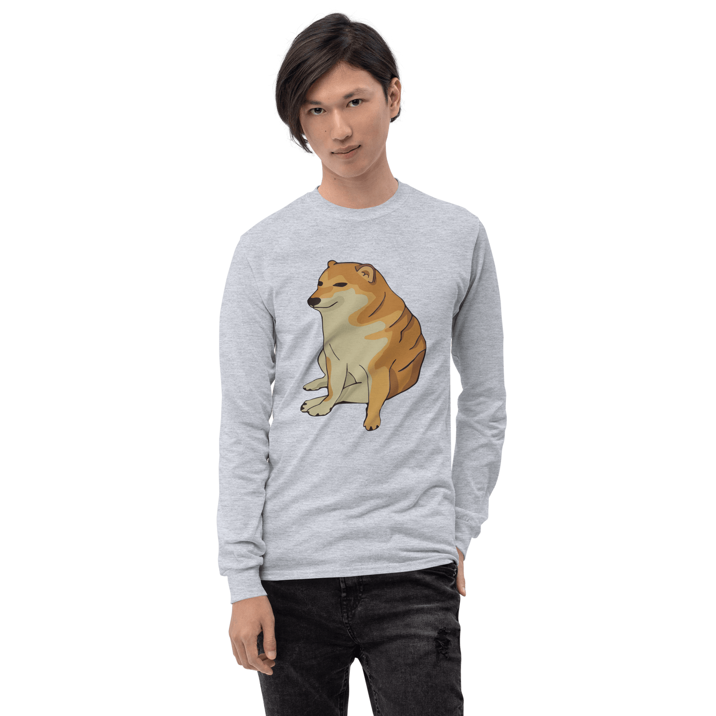 Doge Long Sleeve T-Shirt Meme - Sport Grey | Shirtposting