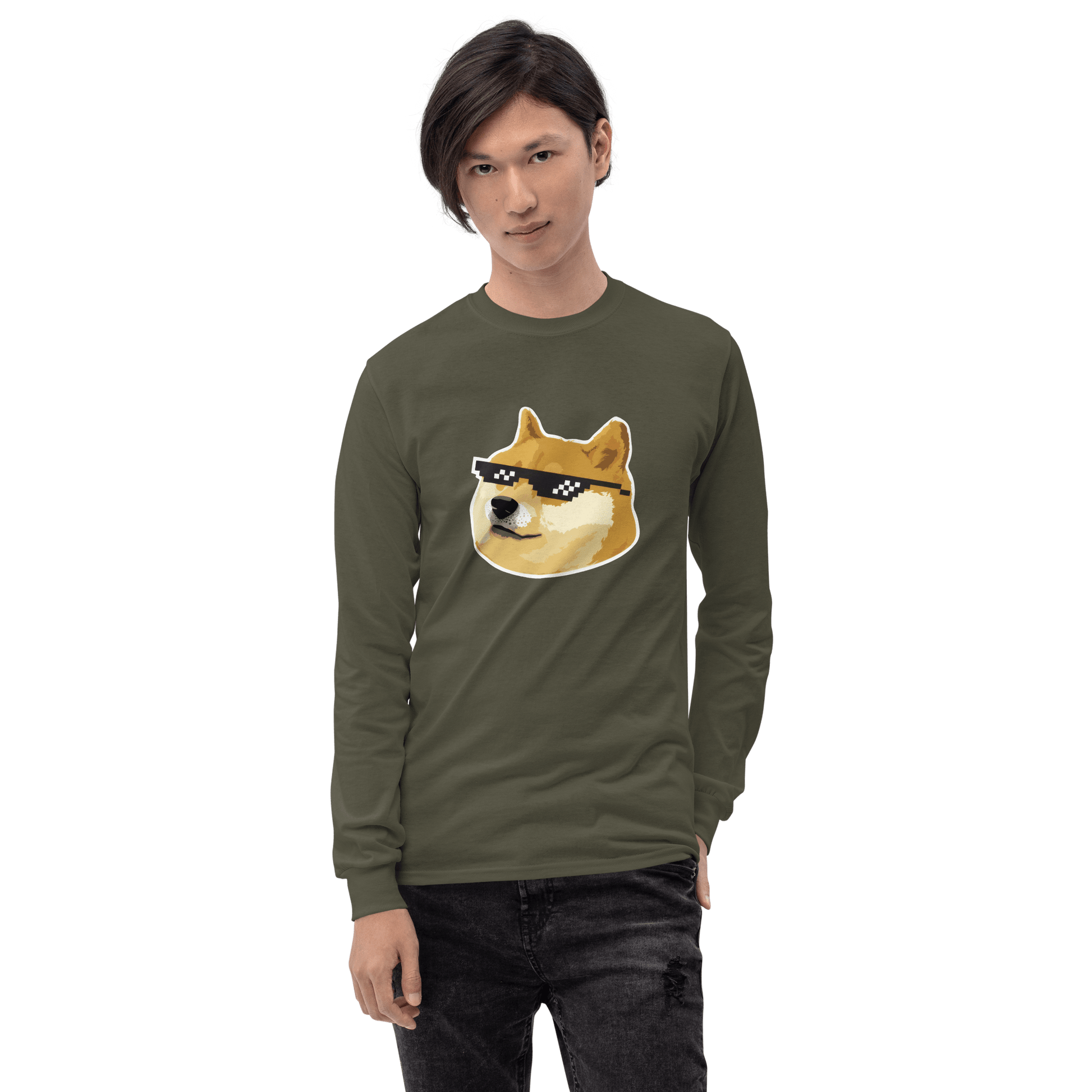 Doge Long Sleeve T-Shirt Meme - Sport Grey | Shirtposting