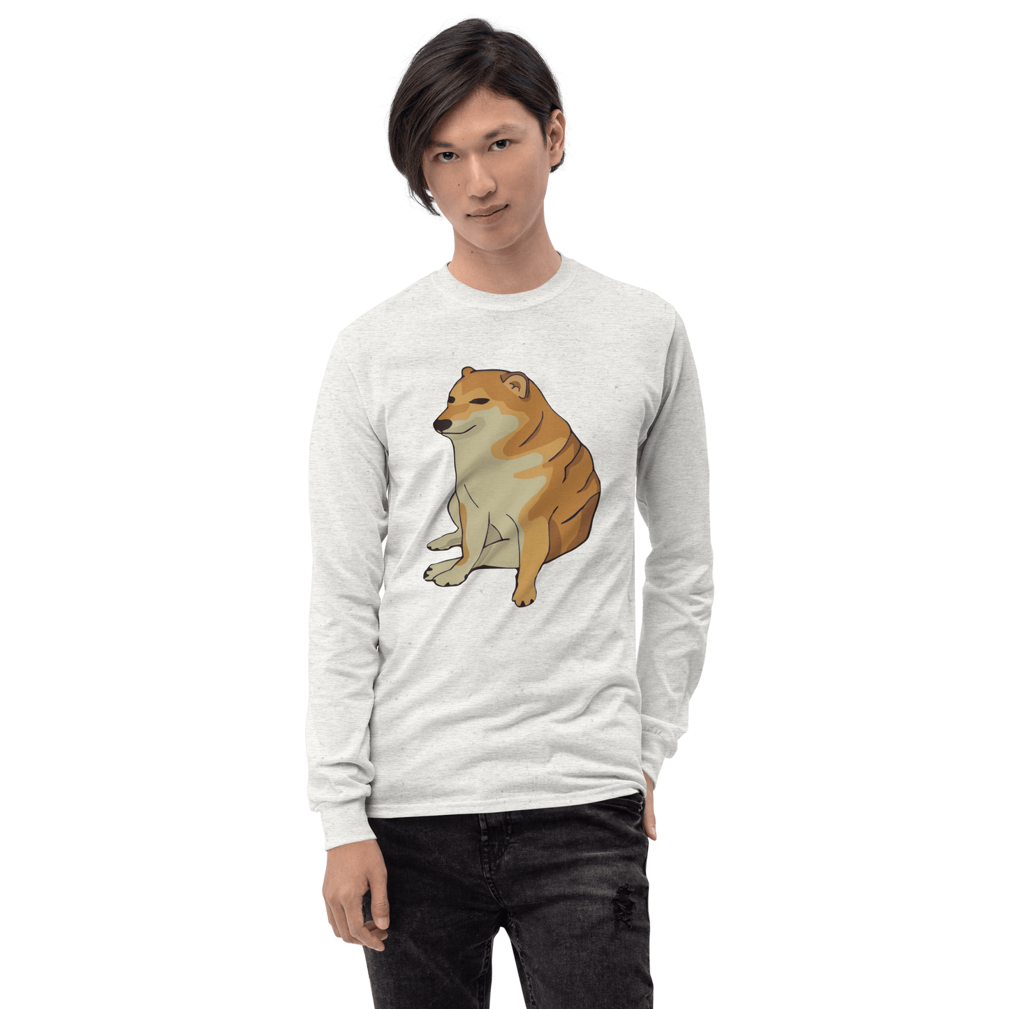 Doge Long Sleeve T-Shirt Meme - Sport Grey | Shirtposting
