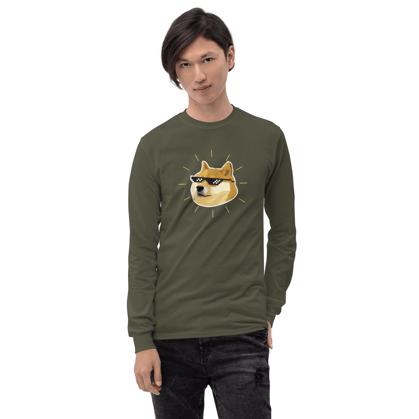 Doge Long Sleeve T-Shirt Meme - Sport Grey | Shirtposting