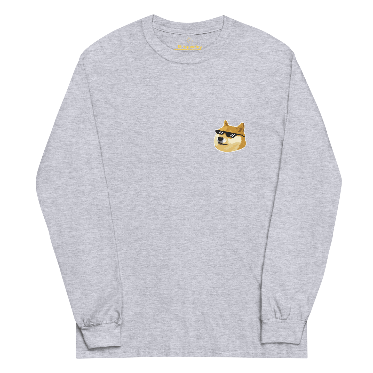 Doge Long Sleeve T-Shirt Meme - Sport Grey | Shirtposting