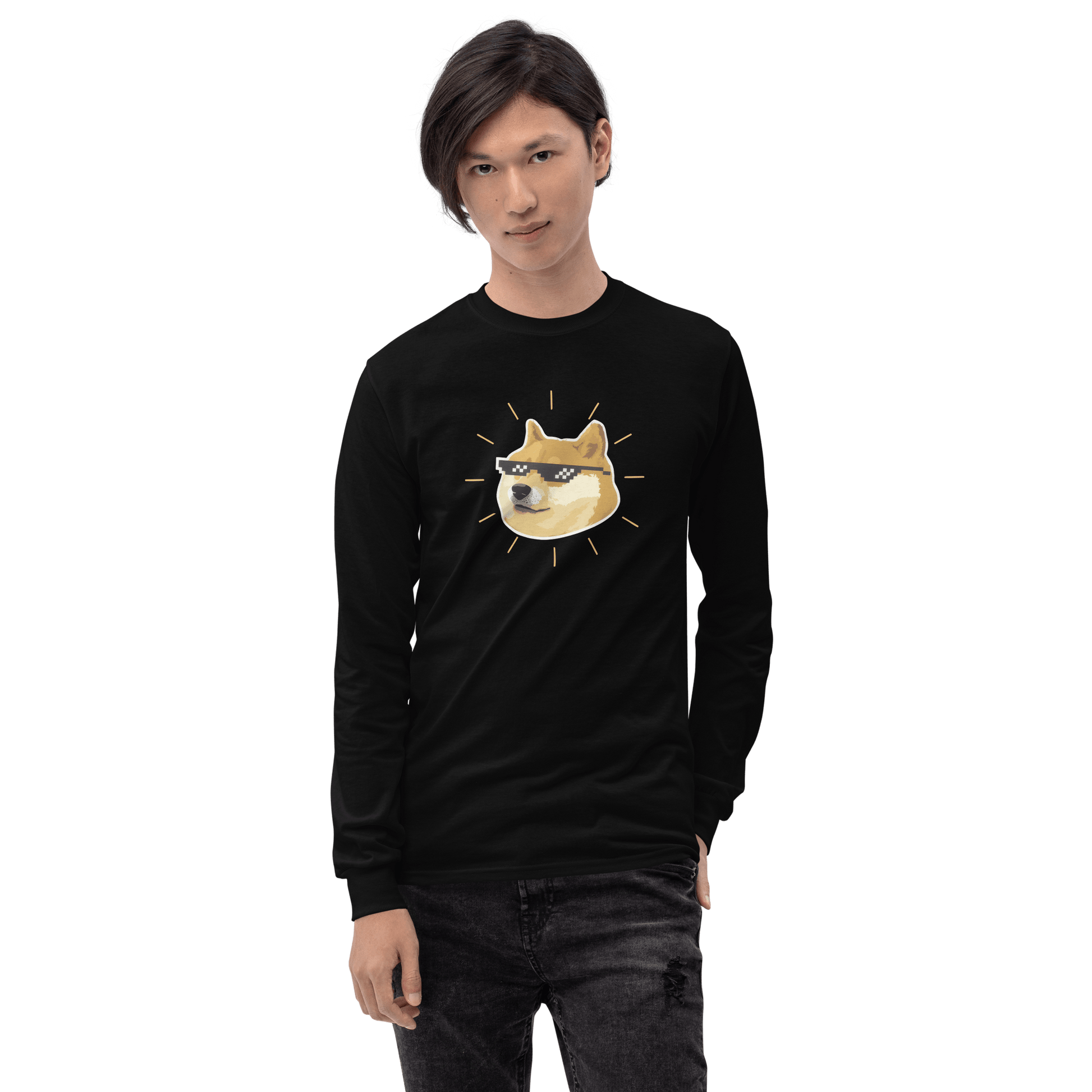 Doge Long Sleeve T-Shirt Meme - Sport Grey | Shirtposting