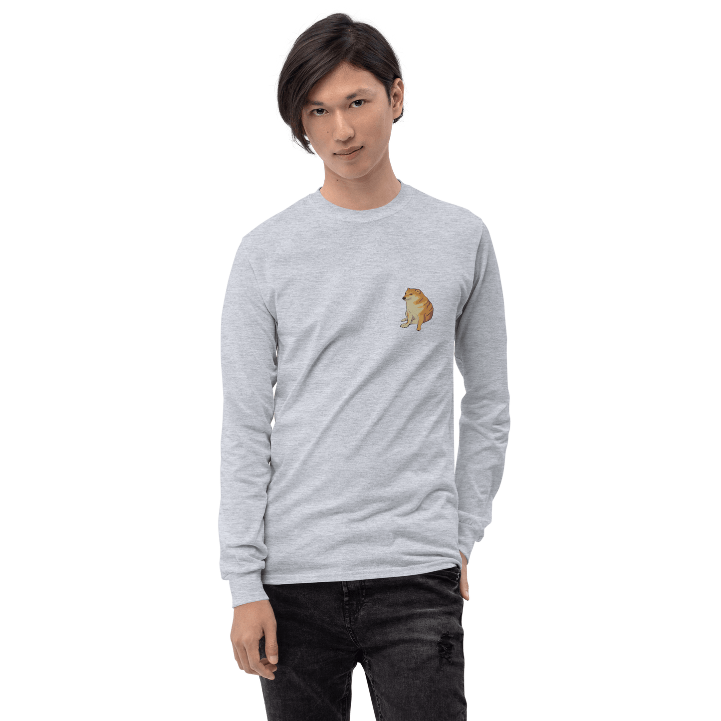 Doge Long Sleeve T-Shirt Meme - Sport Grey | Shirtposting