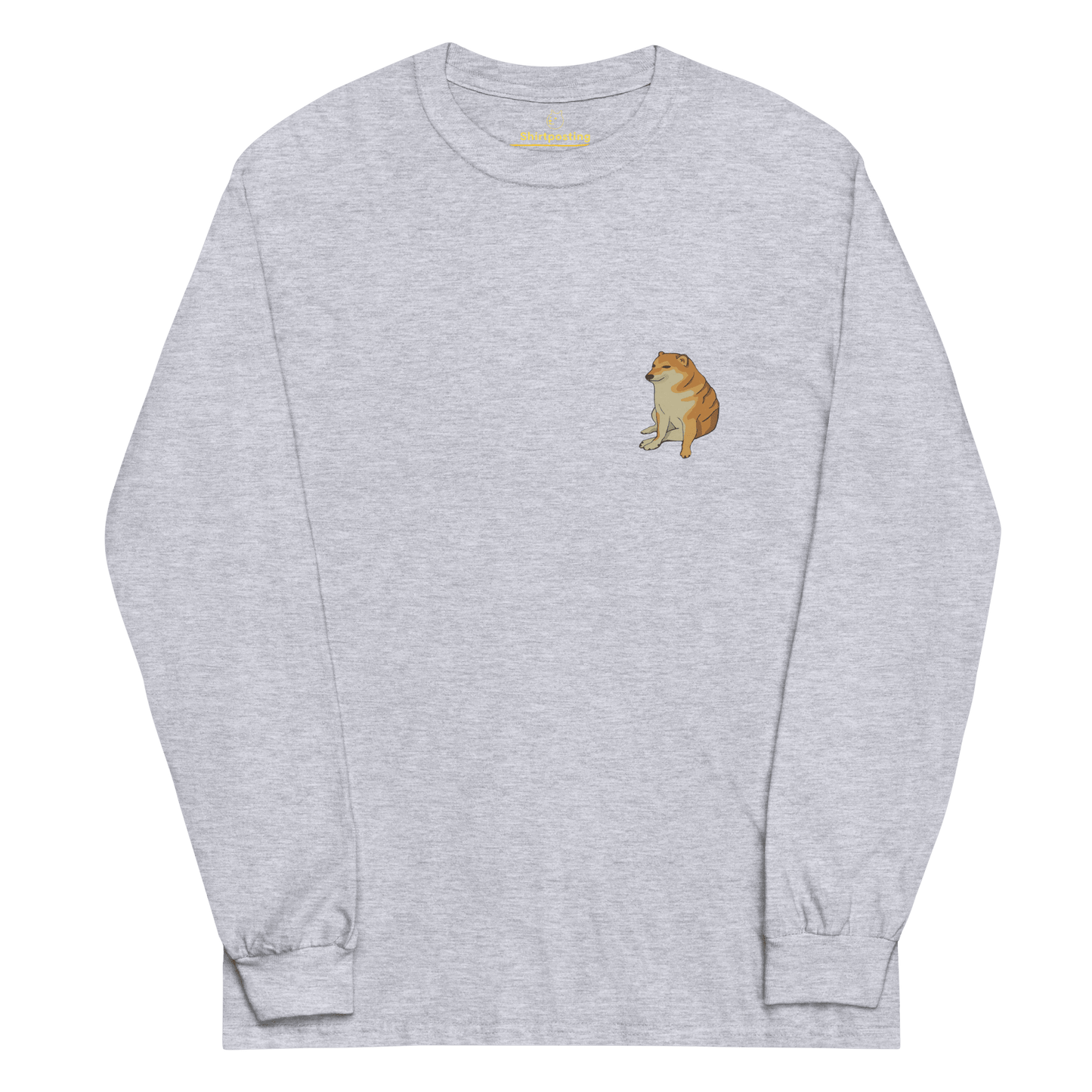 Doge Long Sleeve T-Shirt Meme - Sport Grey | Shirtposting