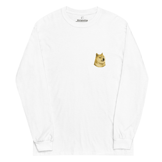 Doge Long Sleeve T-Shirt Meme - White | Shirtposting