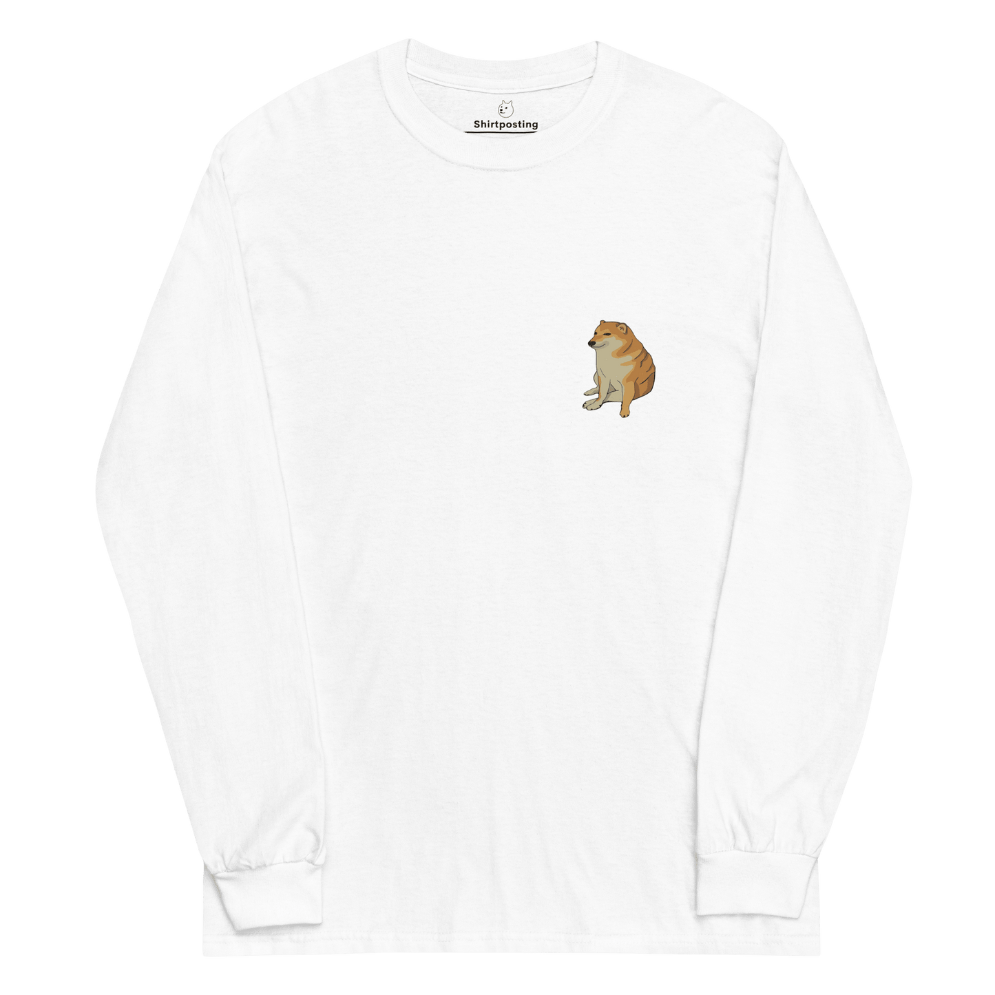 Doge Long Sleeve T-Shirt Meme - White | Shirtposting
