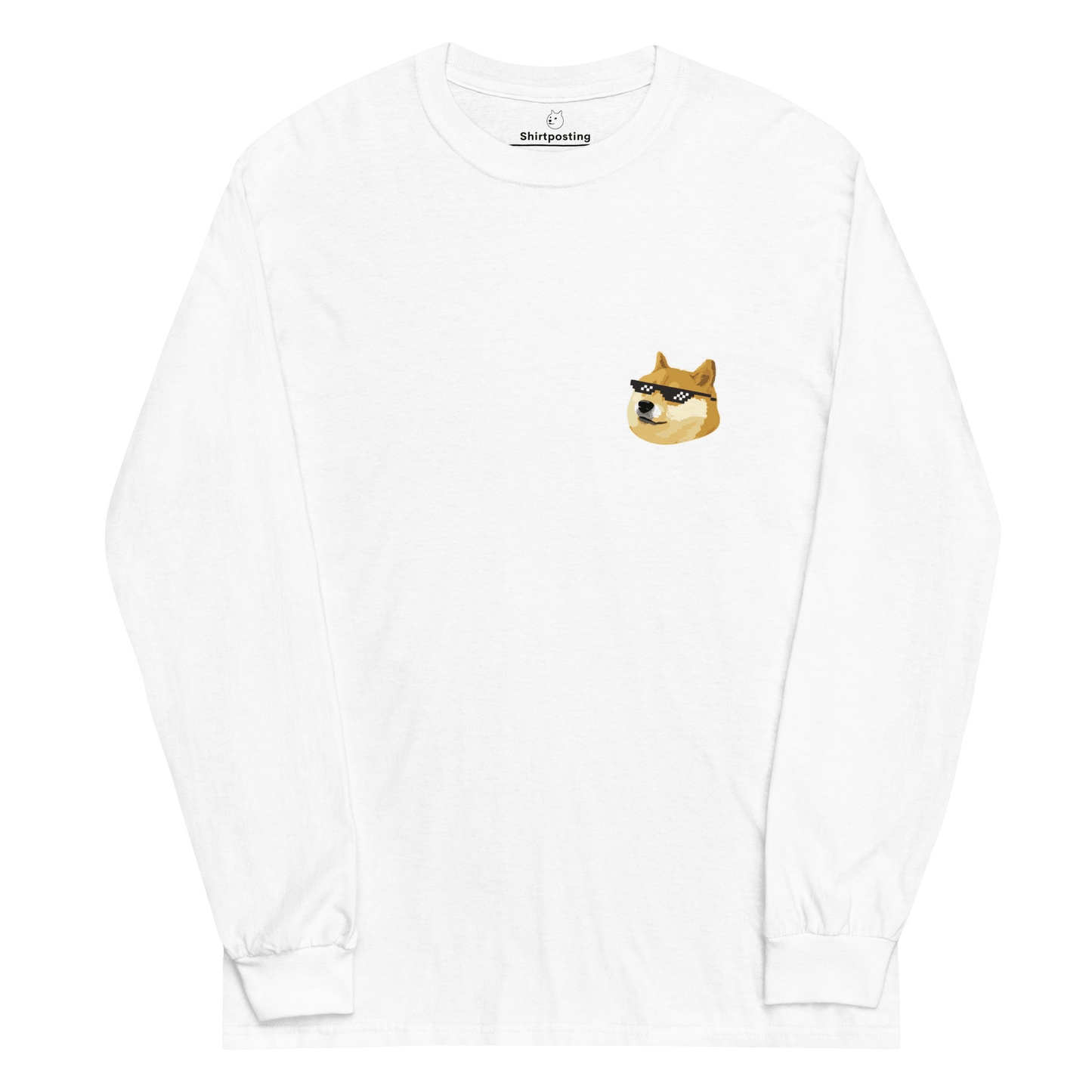Doge Long Sleeve T-Shirt Meme - White | Shirtposting