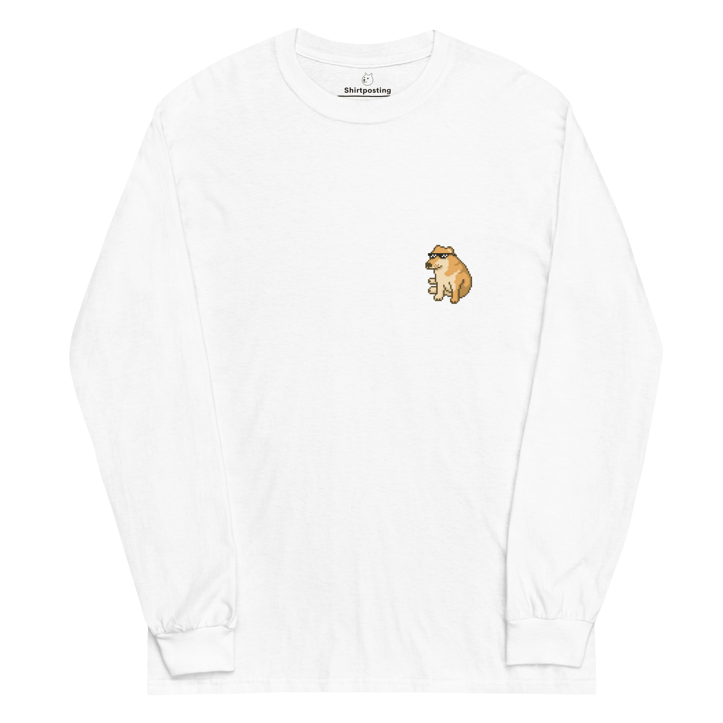 Doge Long Sleeve T-Shirt Meme - White | Shirtposting