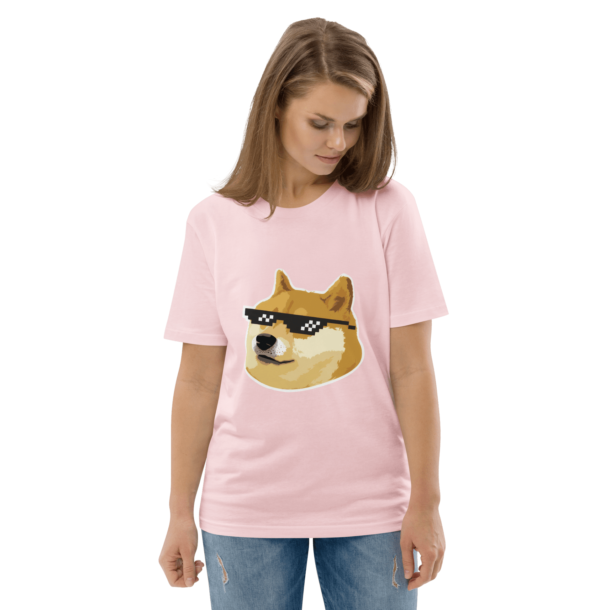 Doge Premium Organic T-Shirt Meme - Cotton Pink | Shirtposting