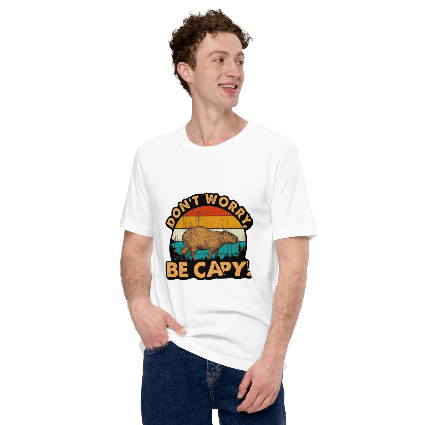 Don't Worry Be Capy Classic T-Shirt Meme - Pink | Shirtposting