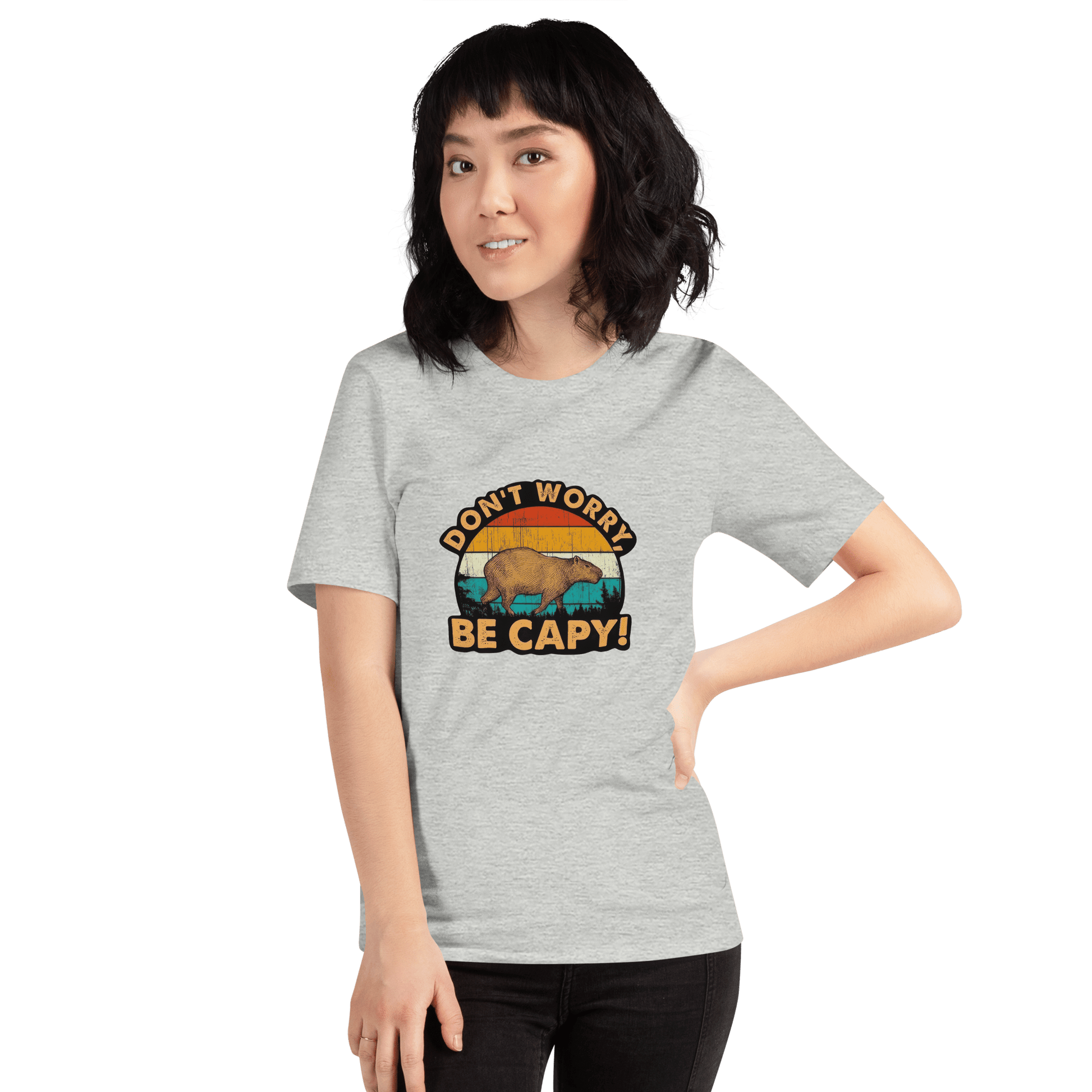 Don't Worry Be Capy Classic T-Shirt Meme - Pink | Shirtposting