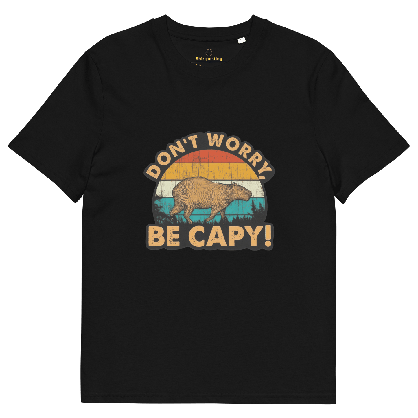 Don't Worry Be Capy Premium Organic T-Shirt Meme - Black | Shirtposting