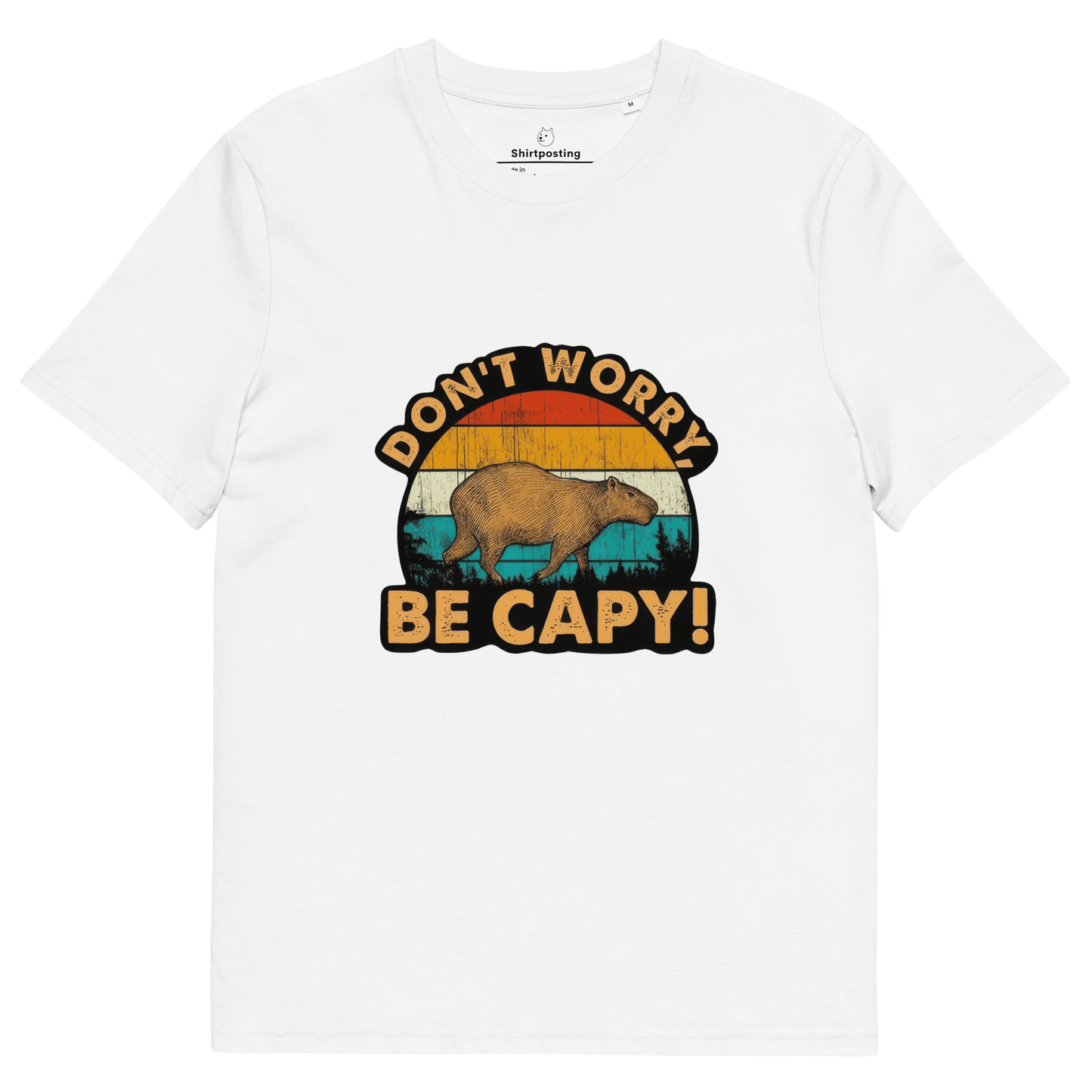 Don't Worry Be Capy Premium Organic T-Shirt Meme - White | Shirtposting