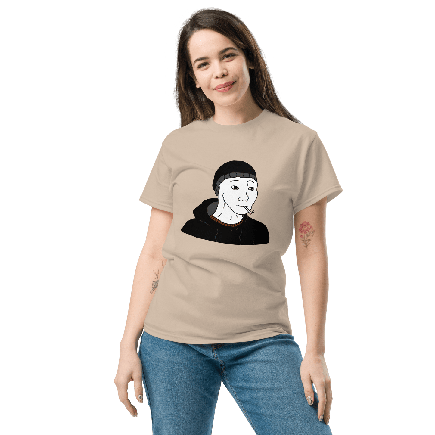 Doomer Wojak Classic T-Shirt Meme - Military Green | Shirtposting