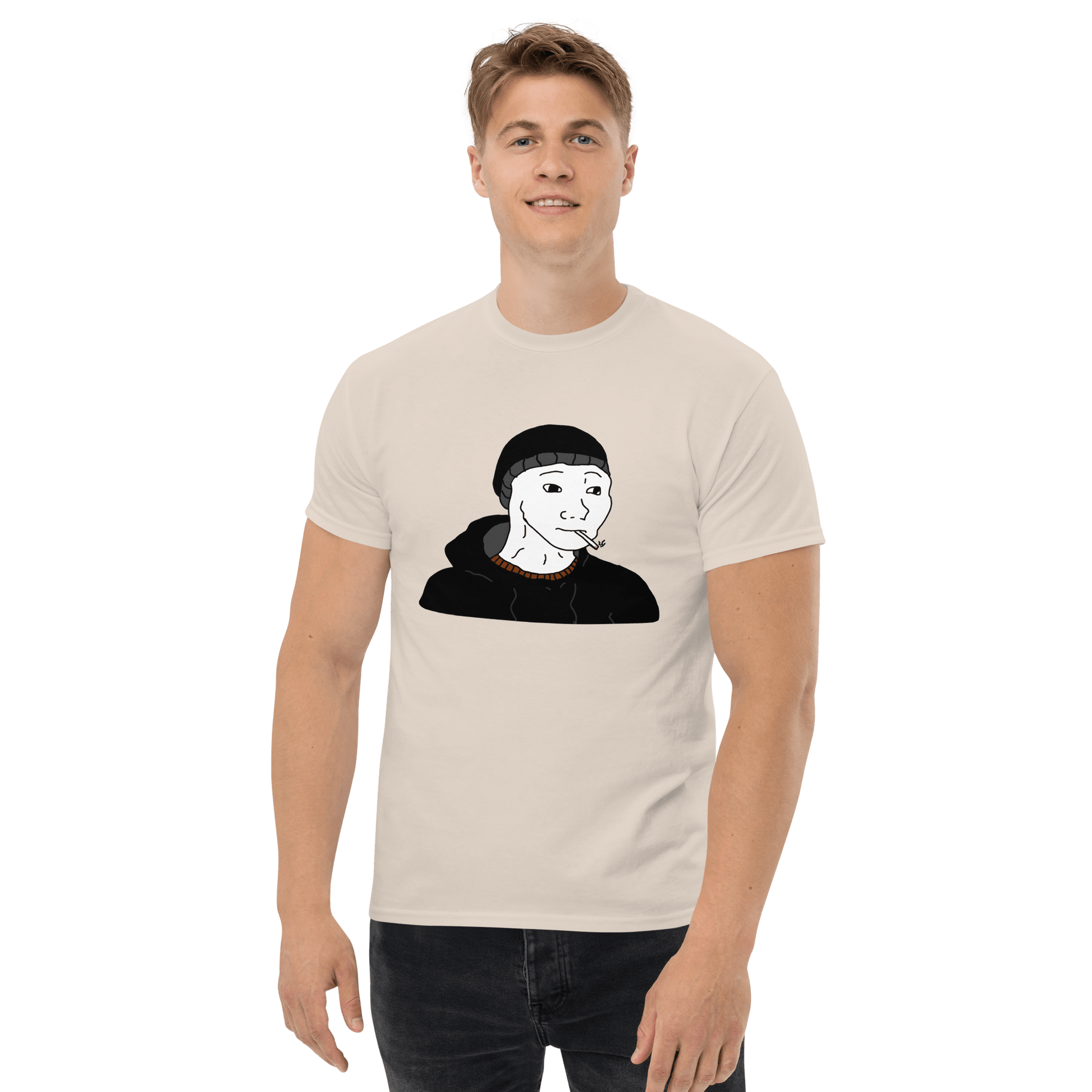 Doomer Wojak Classic T-Shirt Meme - Military Green | Shirtposting