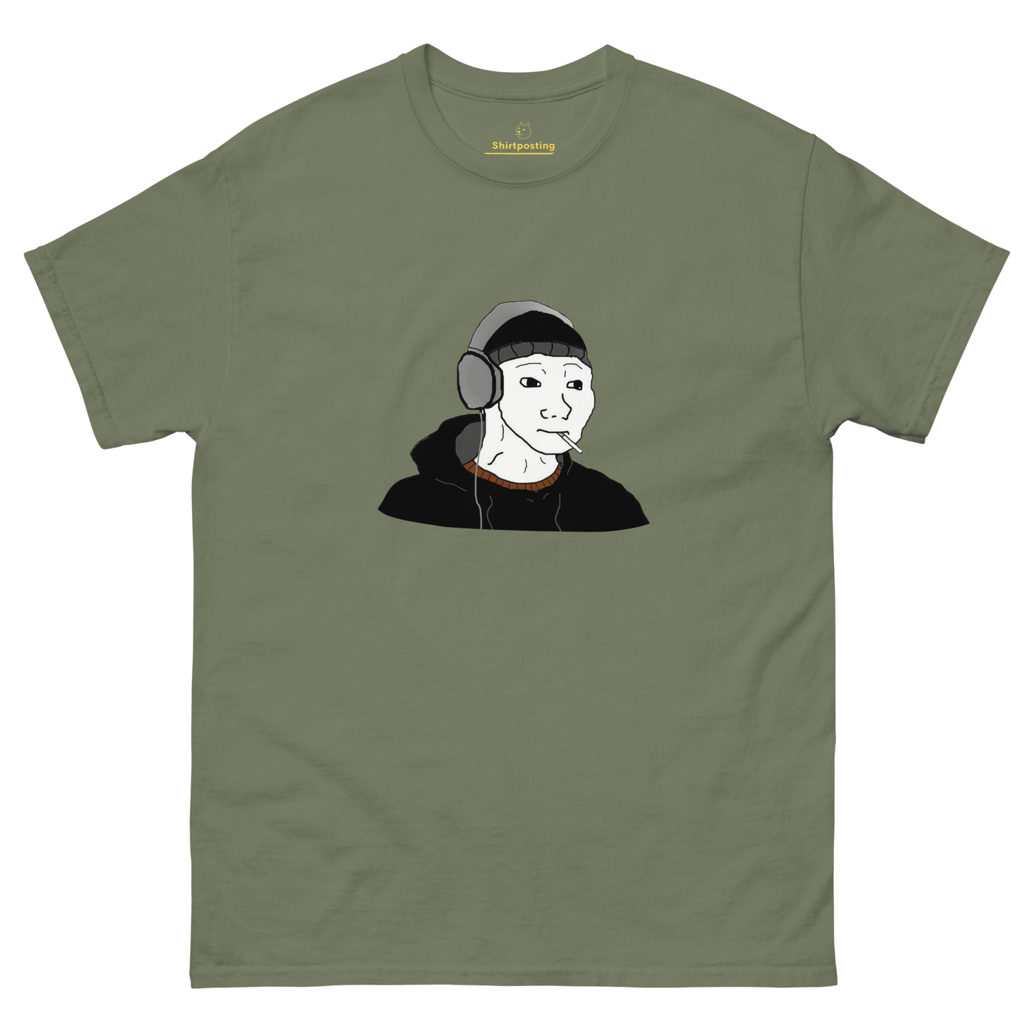 Doomer Wojak Classic T-Shirt Meme - Military Green | Shirtposting