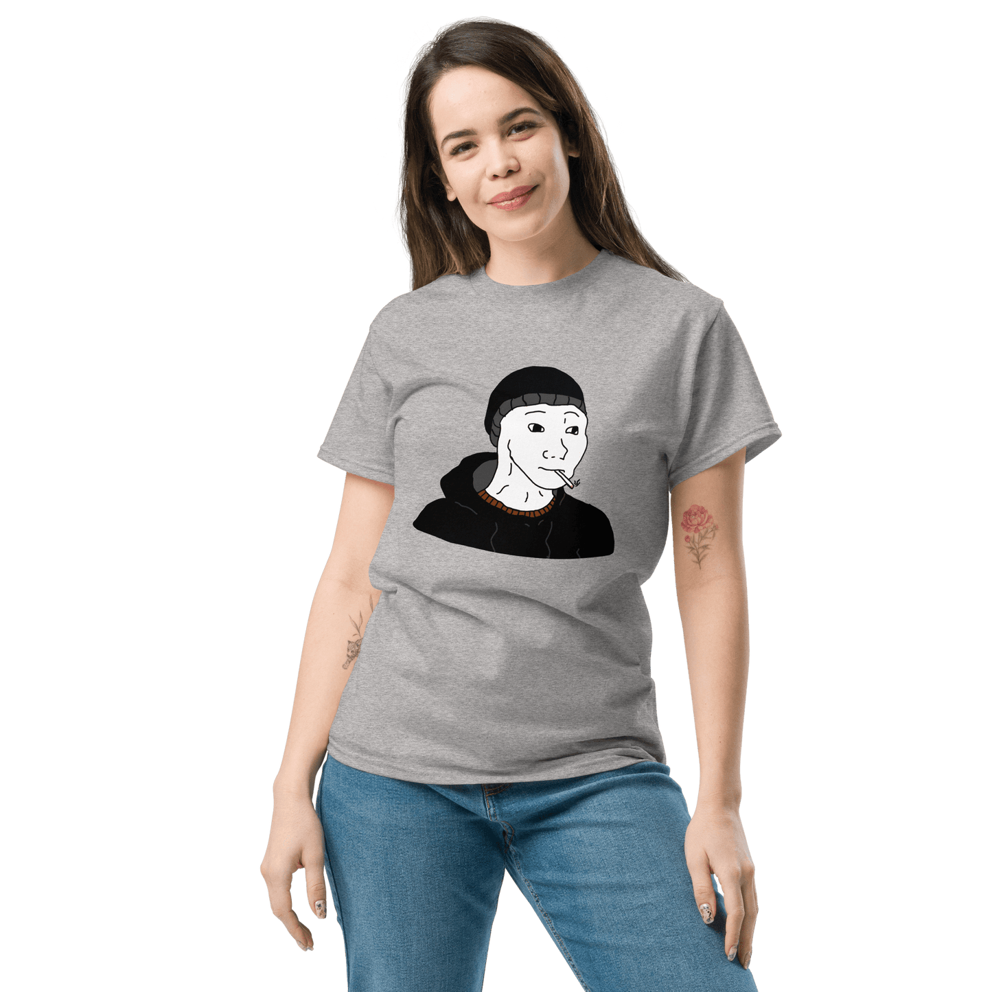 Doomer Wojak Classic T-Shirt Meme - Military Green | Shirtposting