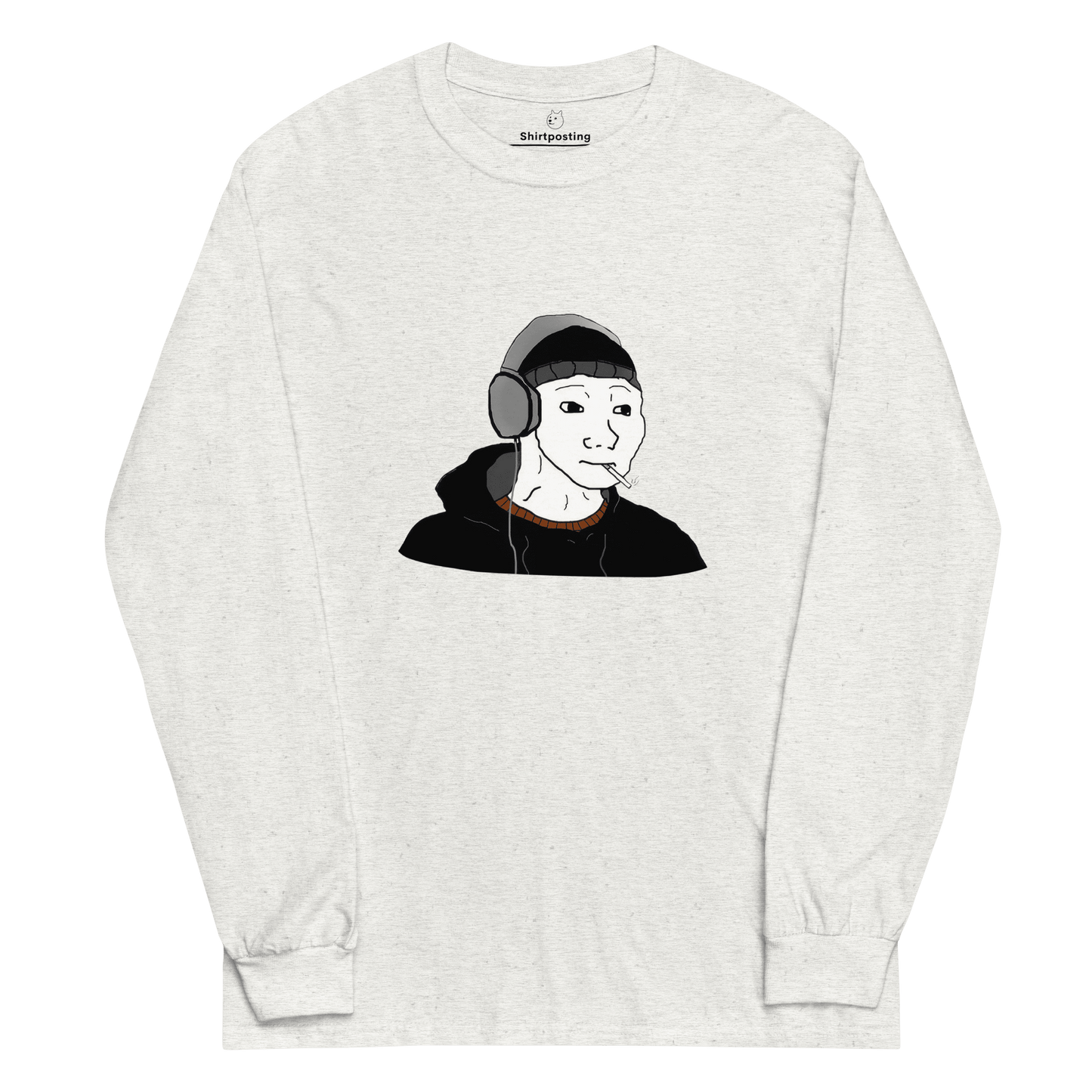 Doomer Wojak Long Sleeve T-Shirt Meme - Ash | Shirtposting
