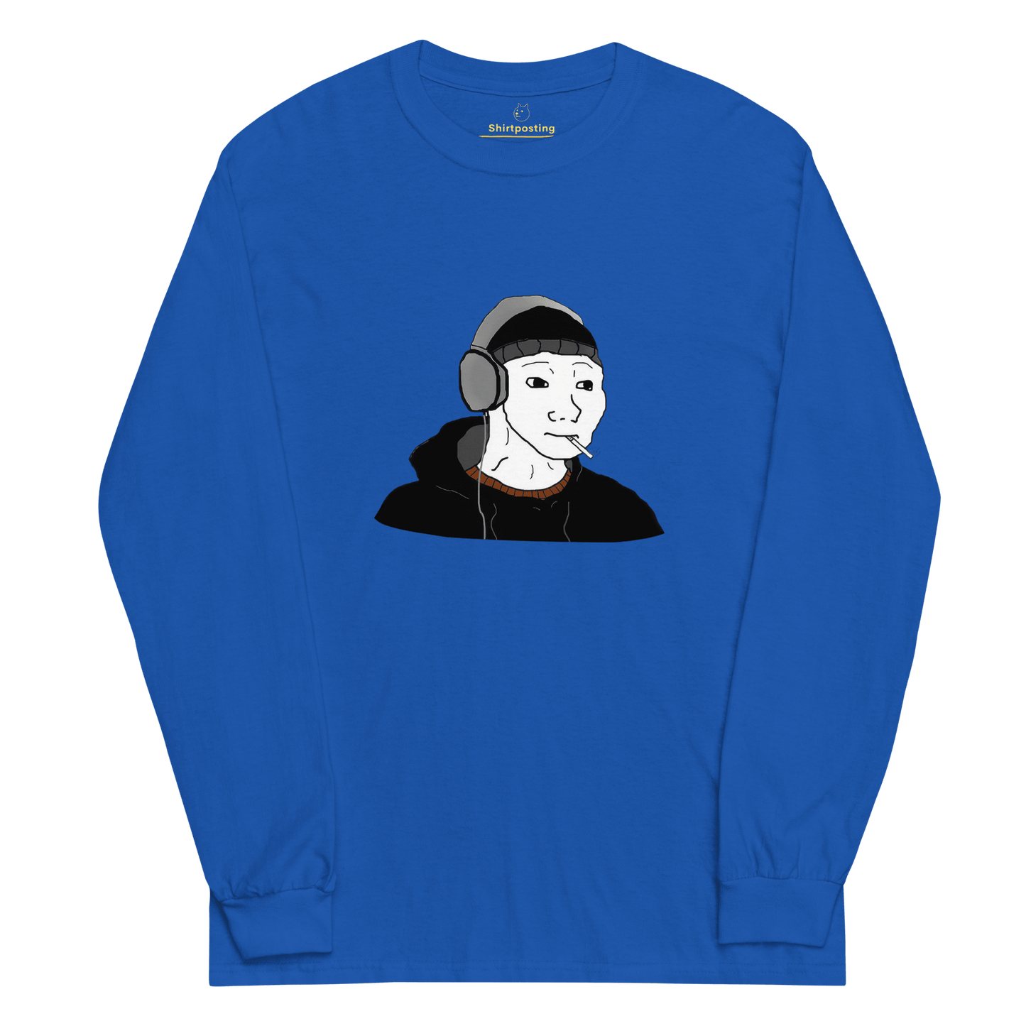 Doomer Wojak Long Sleeve T-Shirt Meme - Royal | Shirtposting
