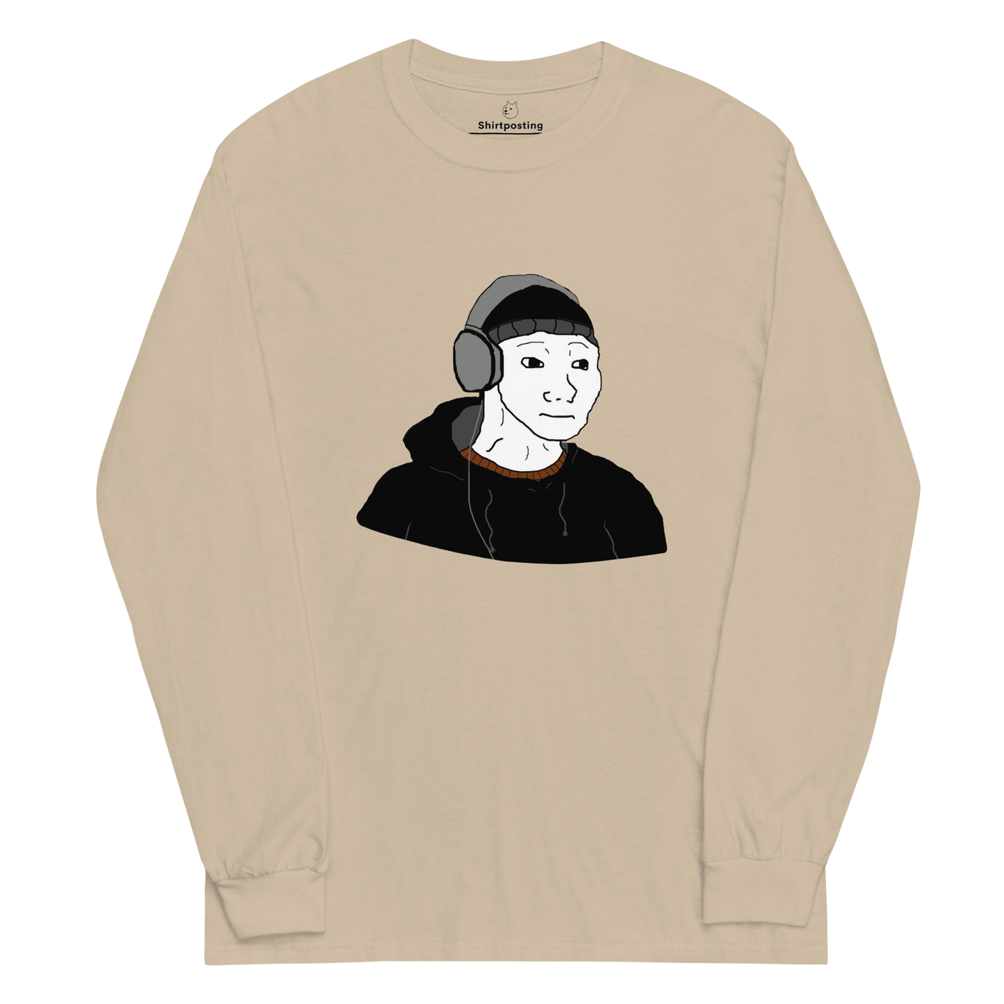 Doomer Wojak Long Sleeve T-Shirt Meme - Sand | Shirtposting