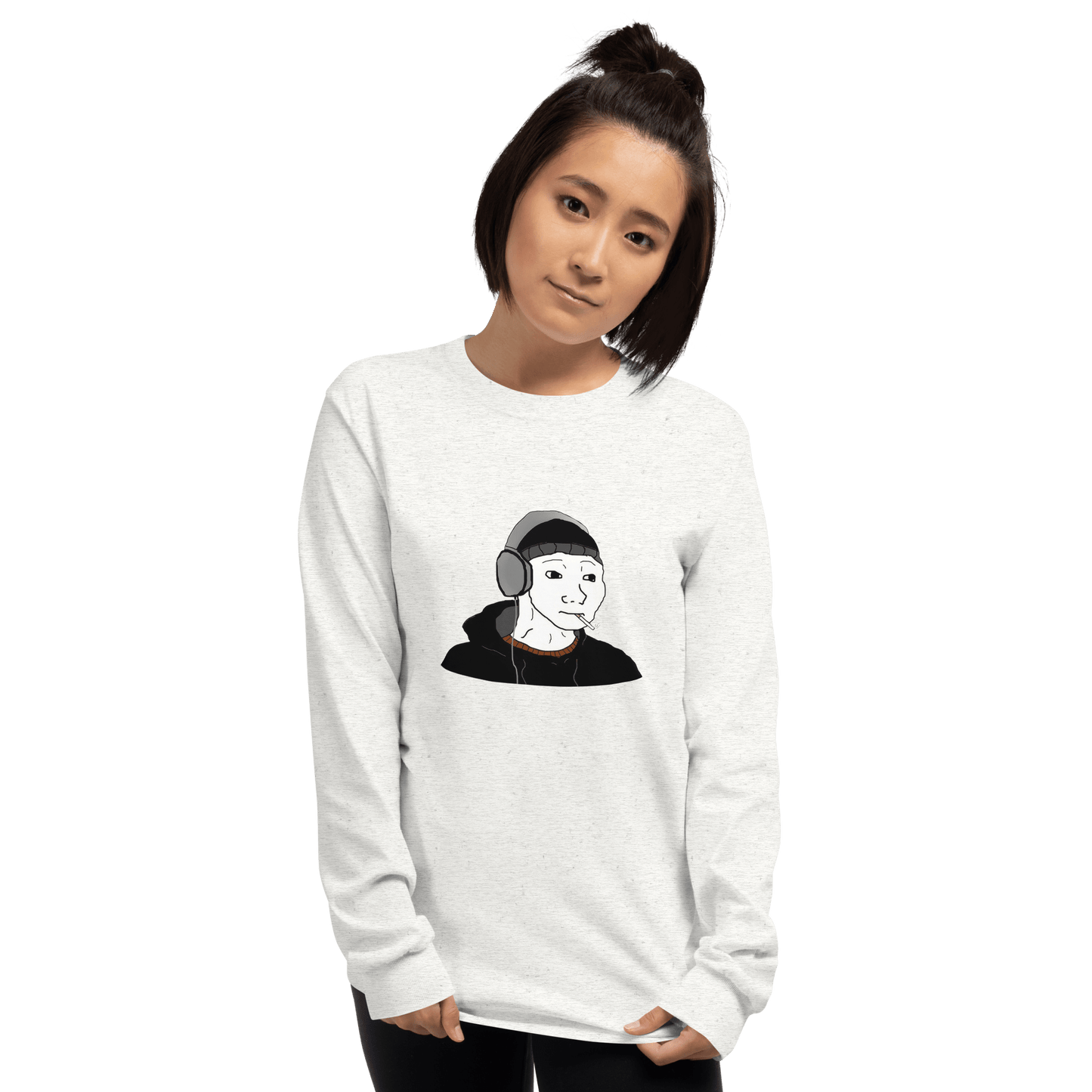 Doomer Wojak Long Sleeve T-Shirt Meme - Sport Grey | Shirtposting