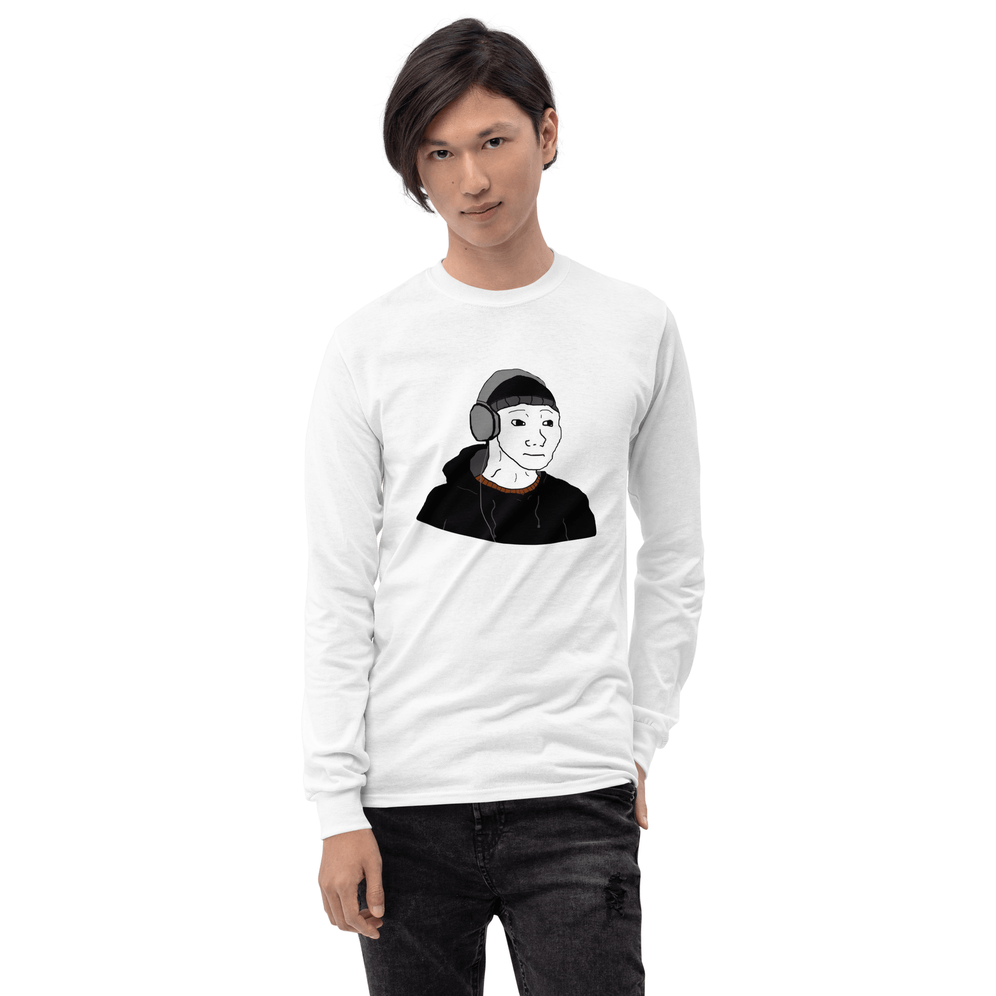Doomer Wojak Long Sleeve T-Shirt Meme - Sport Grey | Shirtposting