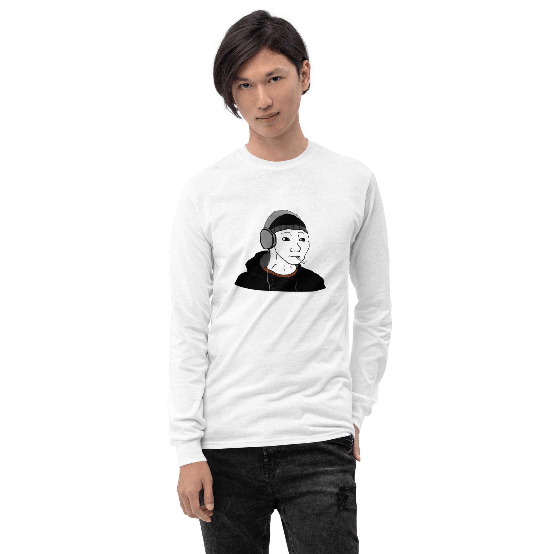 Doomer Wojak Long Sleeve T-Shirt Meme - Sport Grey | Shirtposting