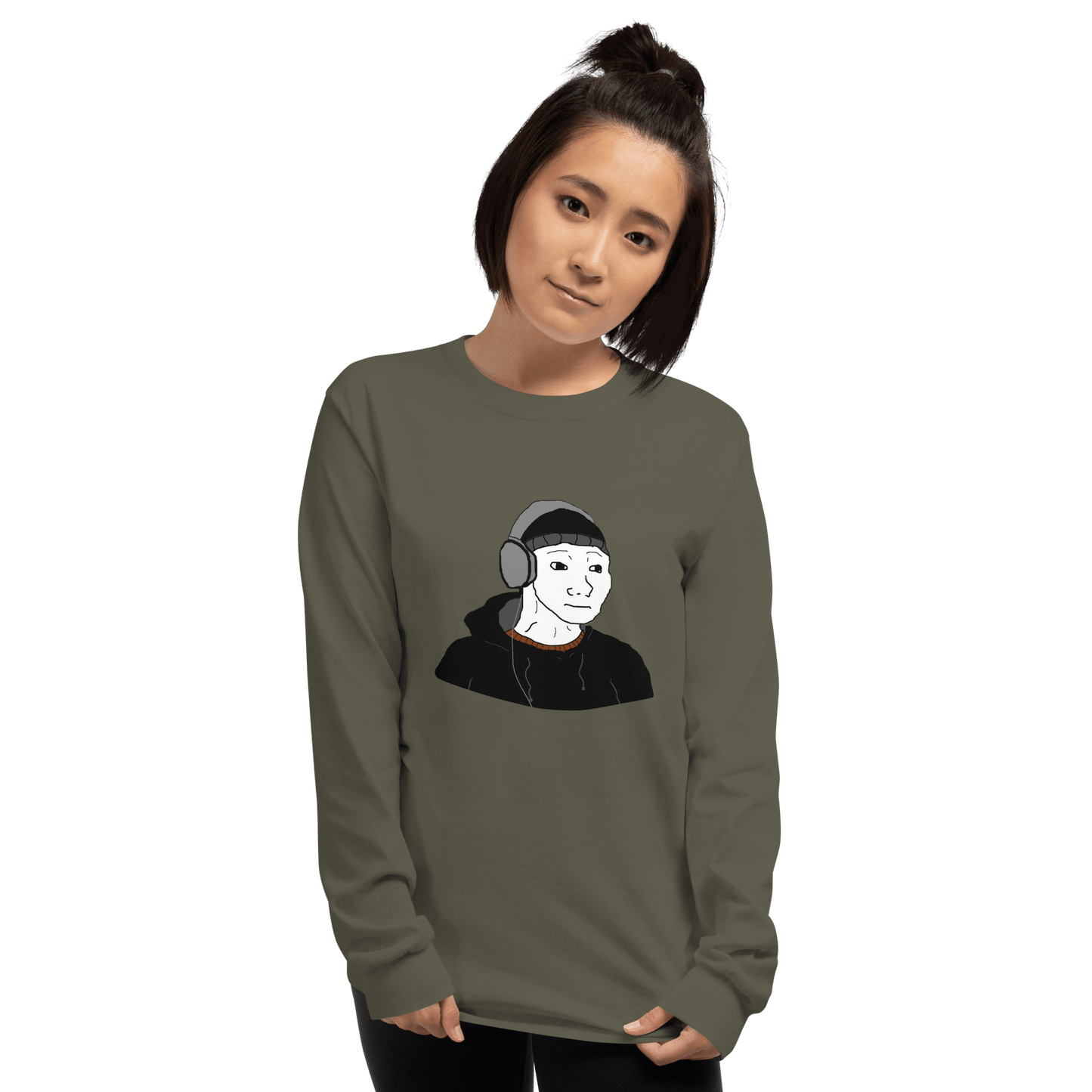 Doomer Wojak Long Sleeve T-Shirt Meme - Sport Grey | Shirtposting