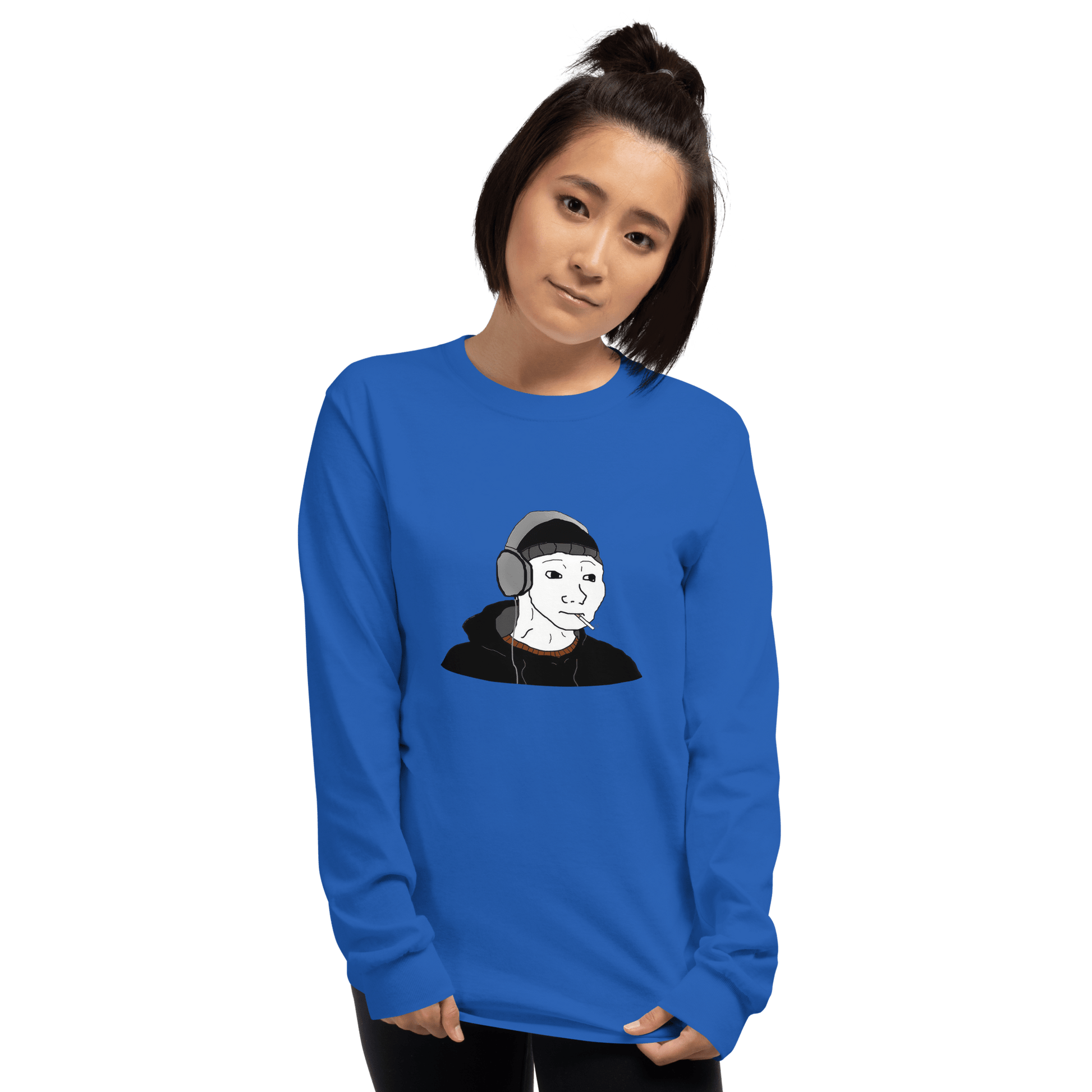 Doomer Wojak Long Sleeve T-Shirt Meme - Sport Grey | Shirtposting