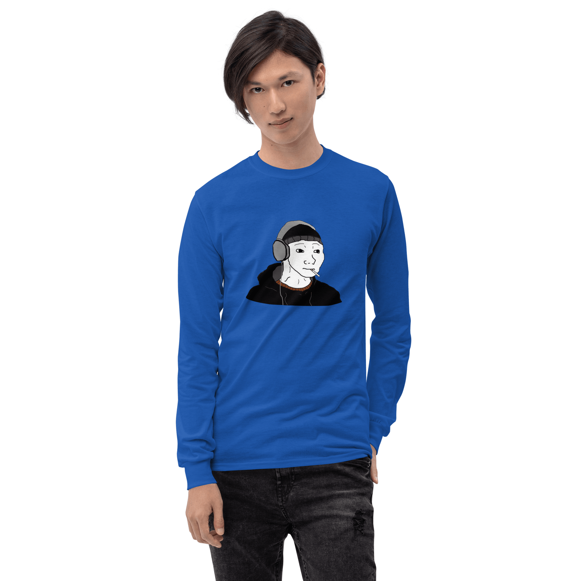 Doomer Wojak Long Sleeve T-Shirt Meme - Sport Grey | Shirtposting