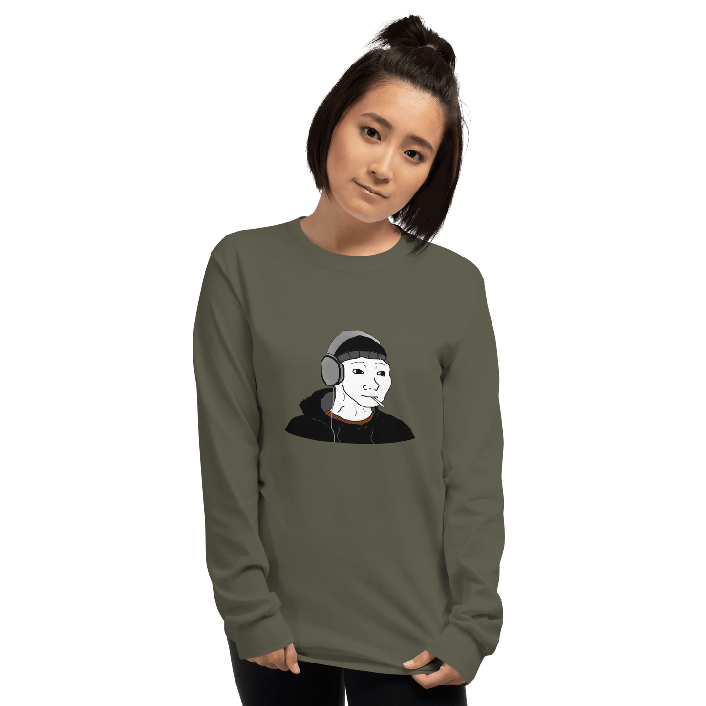 Doomer Wojak Long Sleeve T-Shirt Meme - Sport Grey | Shirtposting