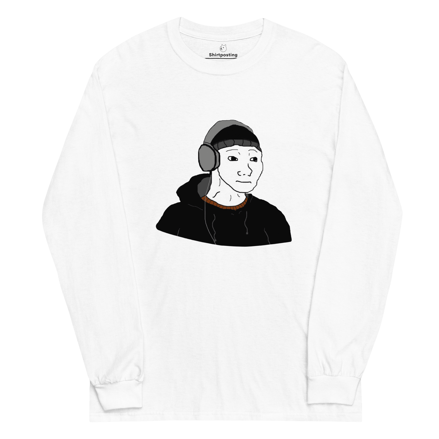 Doomer Wojak Long Sleeve T-Shirt Meme - White | Shirtposting