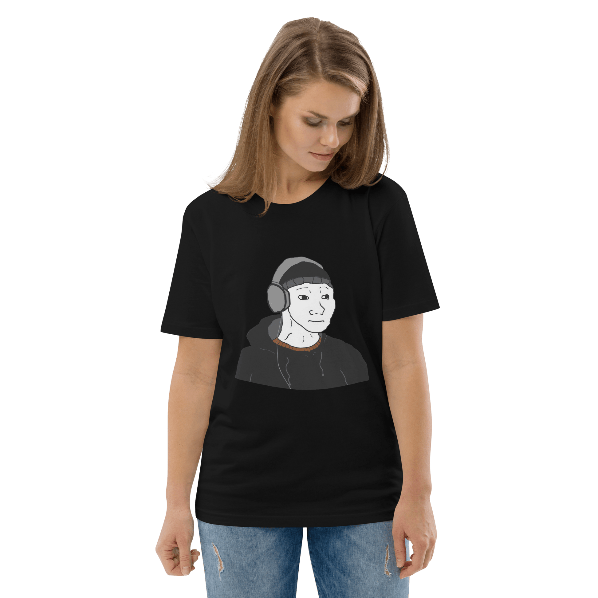 Doomer Wojak Premium Organic T-Shirt Meme - Dark Heather Grey | Shirtposting