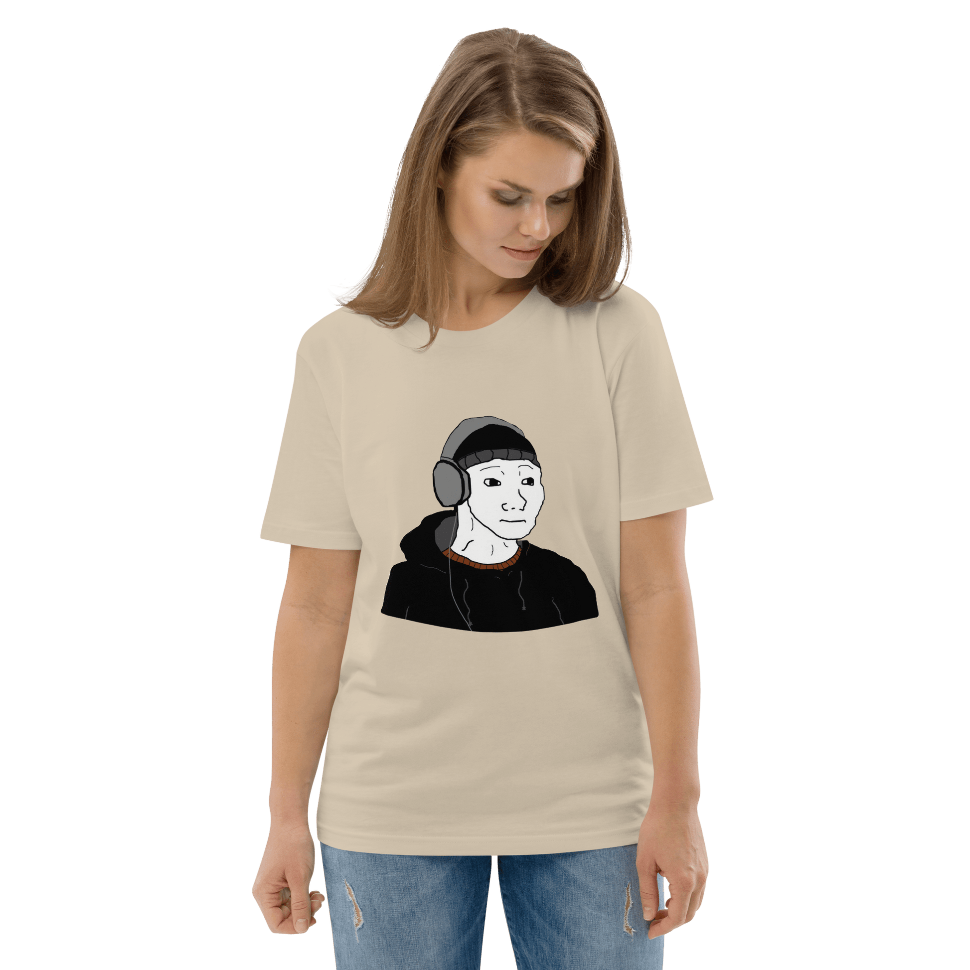 Doomer Wojak Premium Organic T-Shirt Meme - Dark Heather Grey | Shirtposting