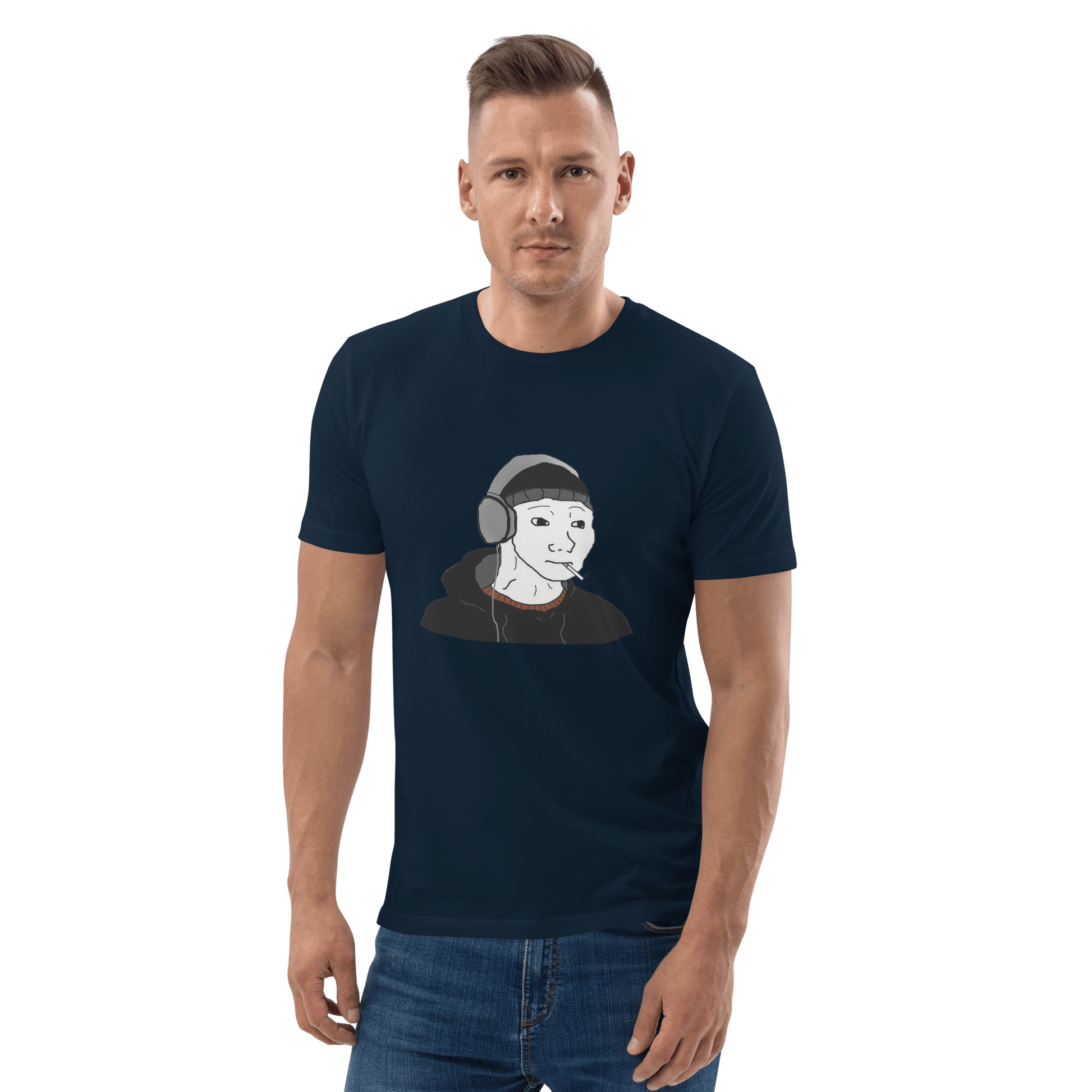 Doomer Wojak Premium Organic T-Shirt Meme - Dark Heather Grey | Shirtposting