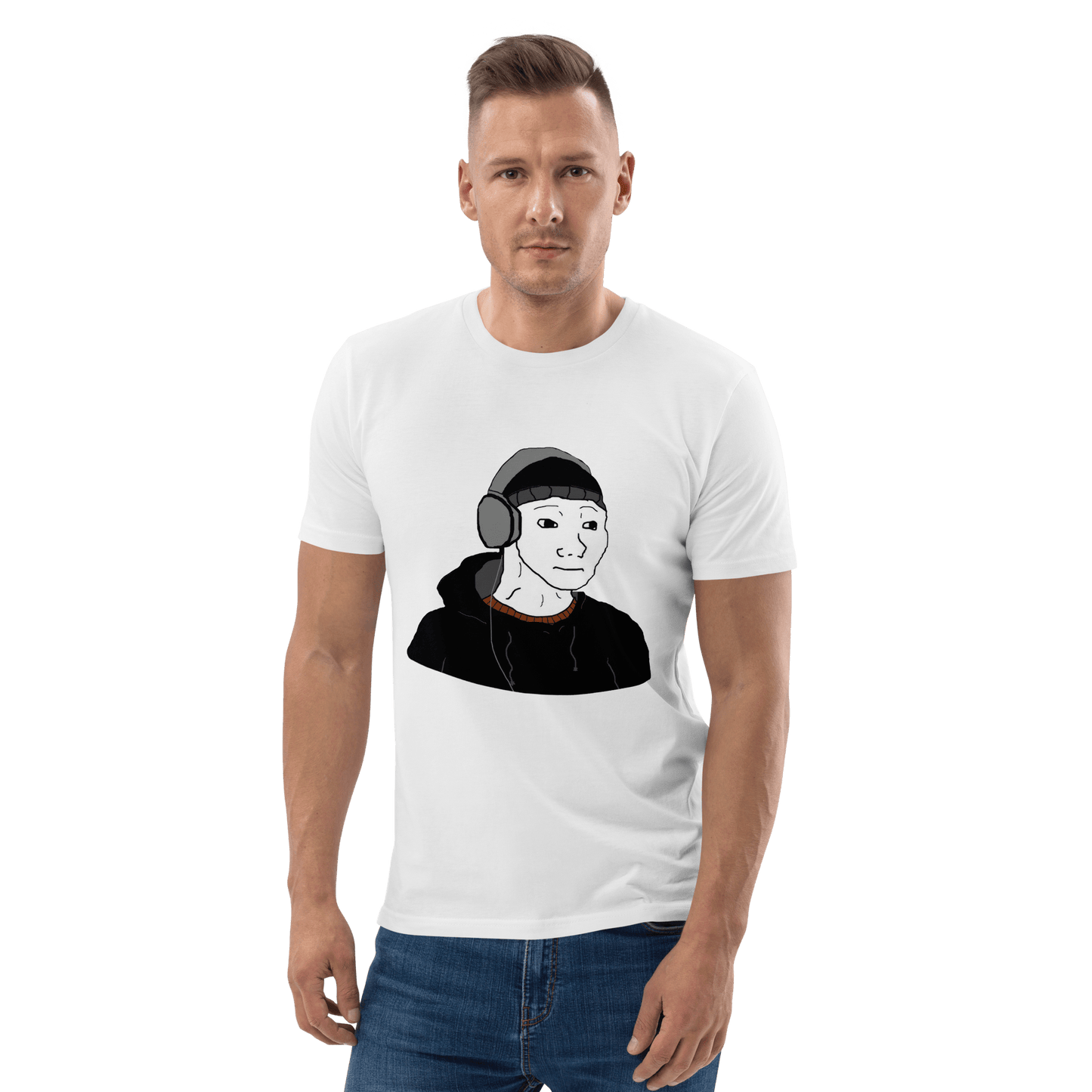Doomer Wojak Premium Organic T-Shirt Meme - Dark Heather Grey | Shirtposting