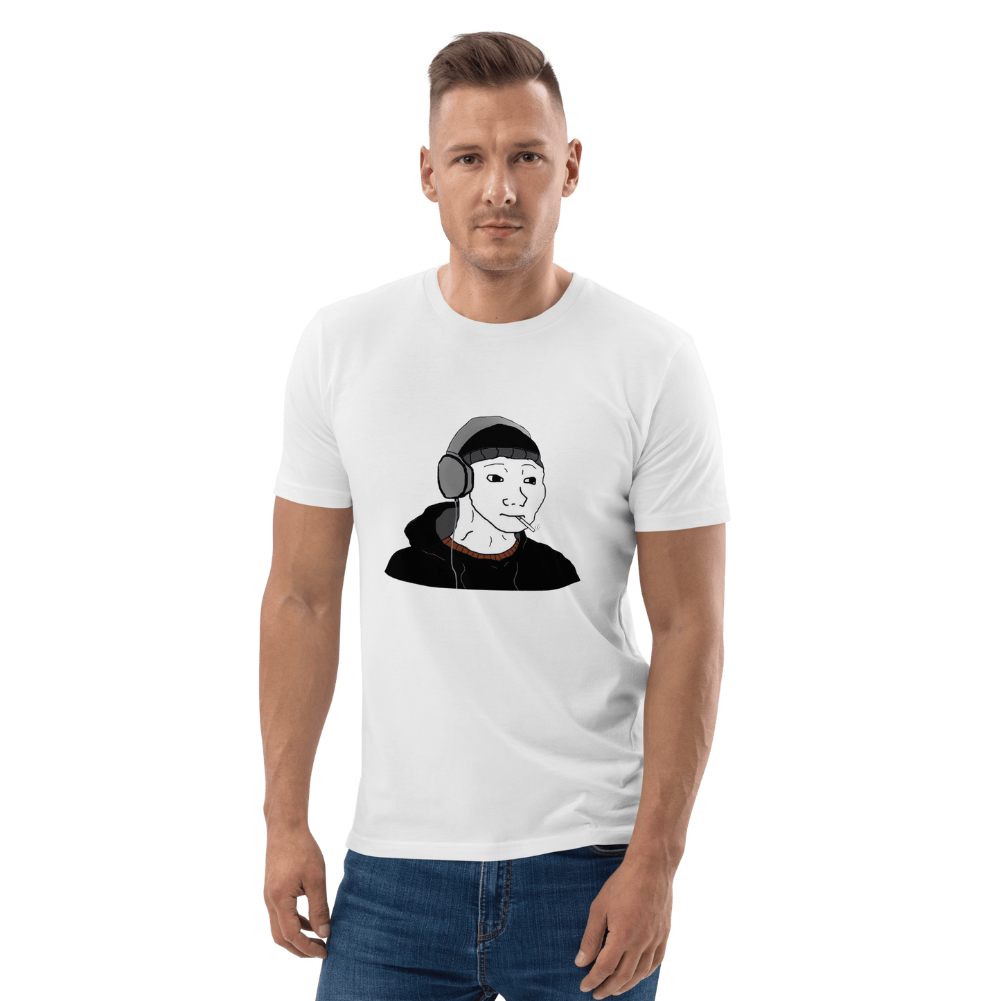 Doomer Wojak Premium Organic T-Shirt Meme - Dark Heather Grey | Shirtposting