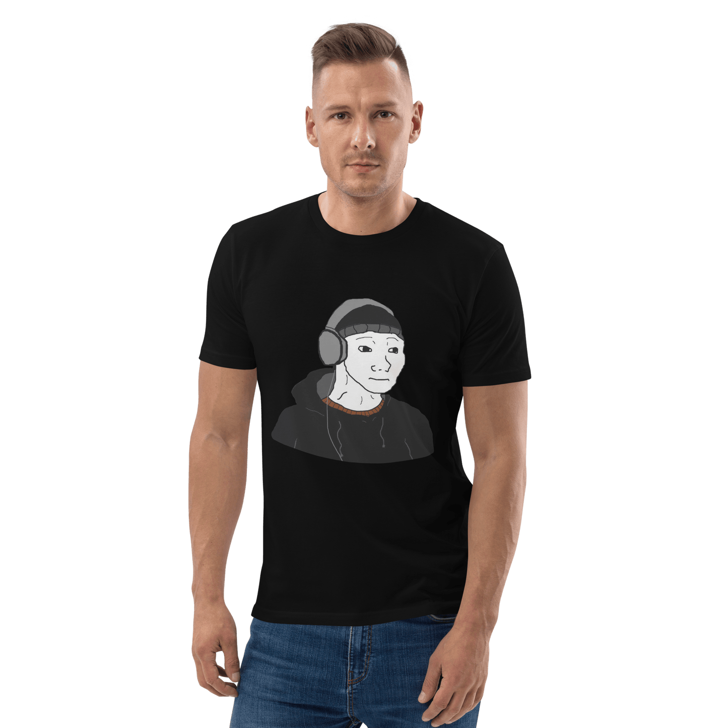 Doomer Wojak Premium Organic T-Shirt Meme - Dark Heather Grey | Shirtposting