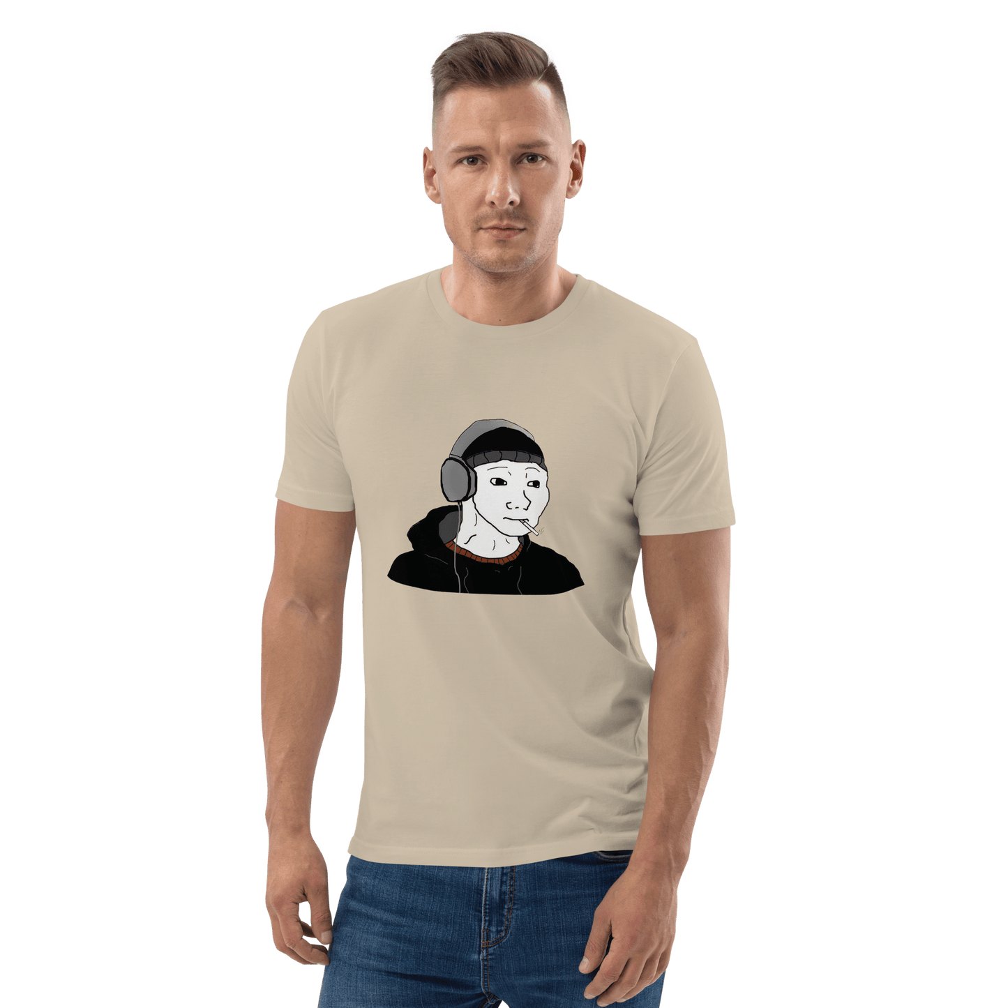 Doomer Wojak Premium Organic T-Shirt Meme - Dark Heather Grey | Shirtposting