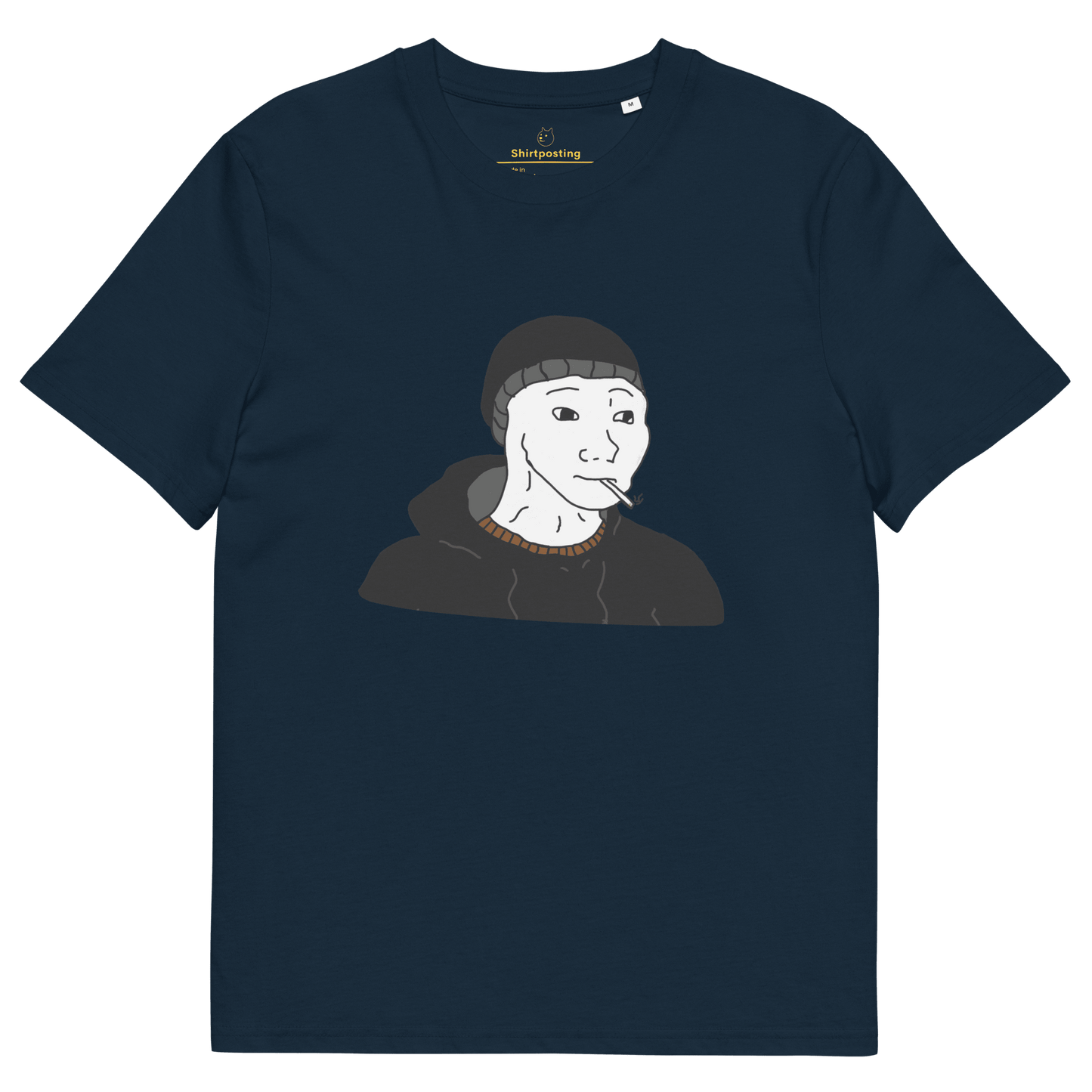 Doomer Wojak Premium Organic T-Shirt Meme - French Navy | Shirtposting