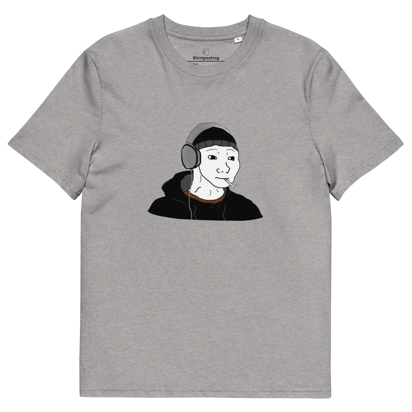 Doomer Wojak Premium Organic T-Shirt Meme - Heather Grey | Shirtposting